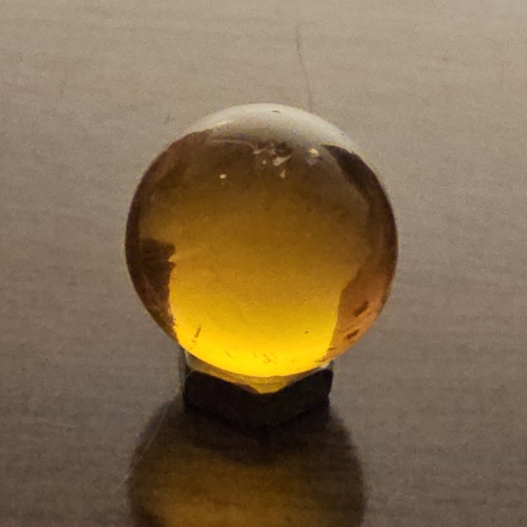 Amber Glass Cadmium Glow .562 Marble