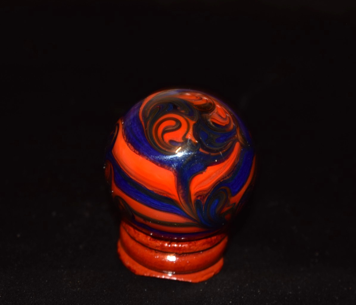 ⭐➖⏩Goldstone Busy Spiderman 🔴🕷🔵 Colors Handmade Marble🐘Jumbo size 1.550″