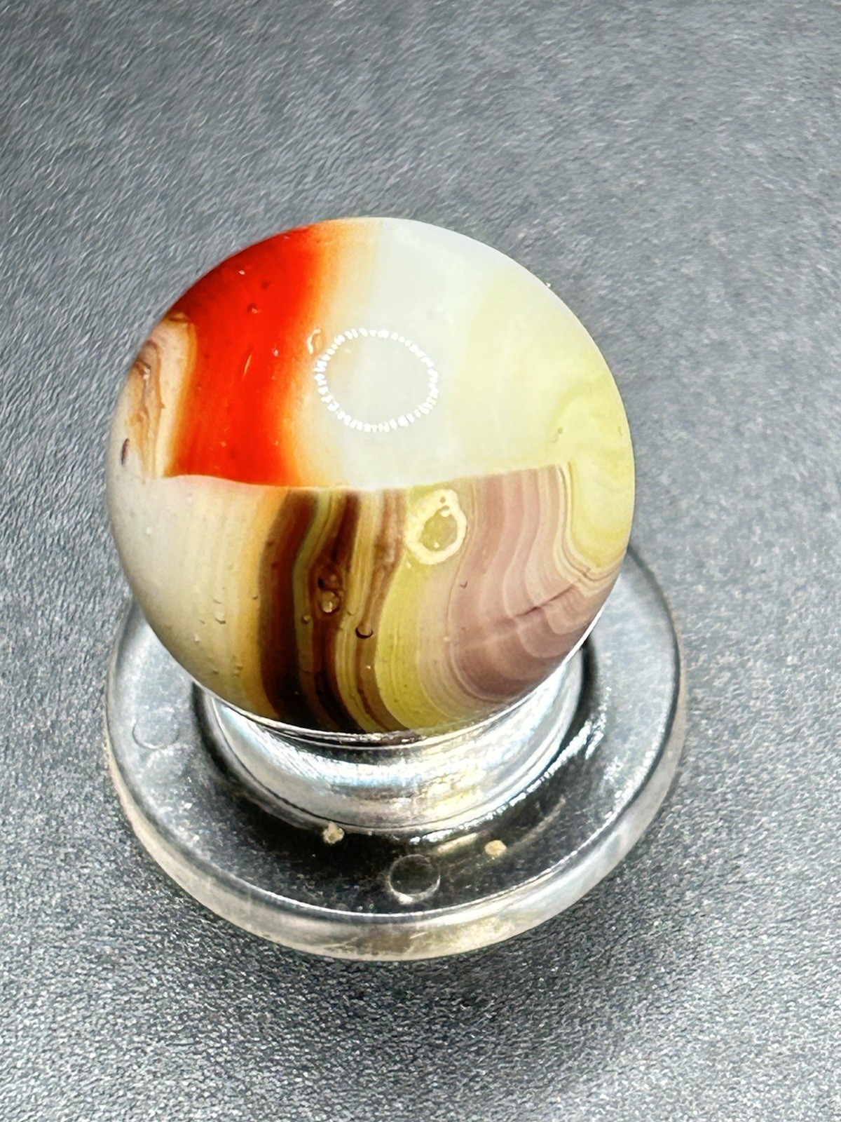Vintage Vitro Agate “Buttermilk” Marble UV Active Blended Colors w/Purple 0.629