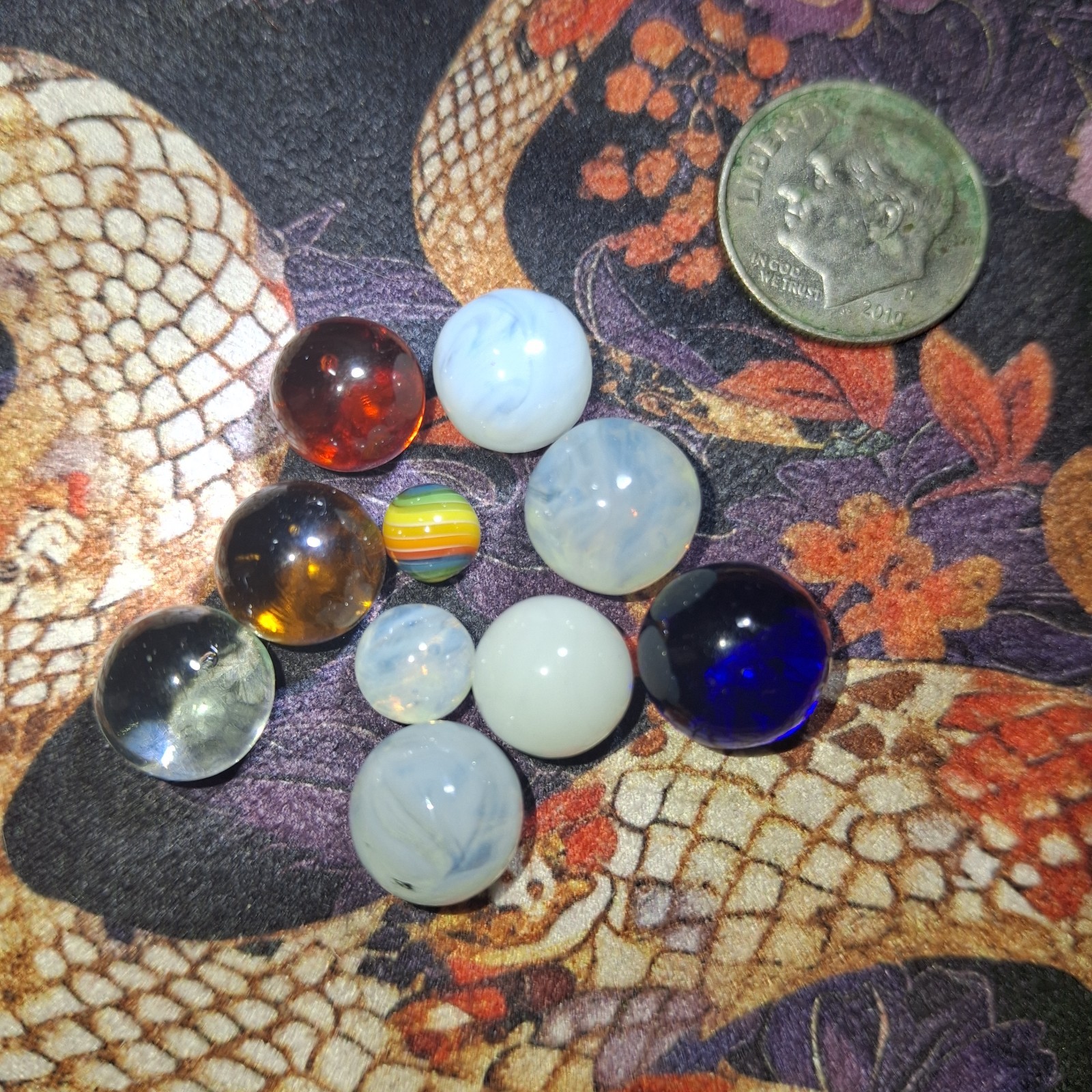 10 Peewee Mibs, Tiny Marbles, Slag, Rainbow, Cleary Awesome!