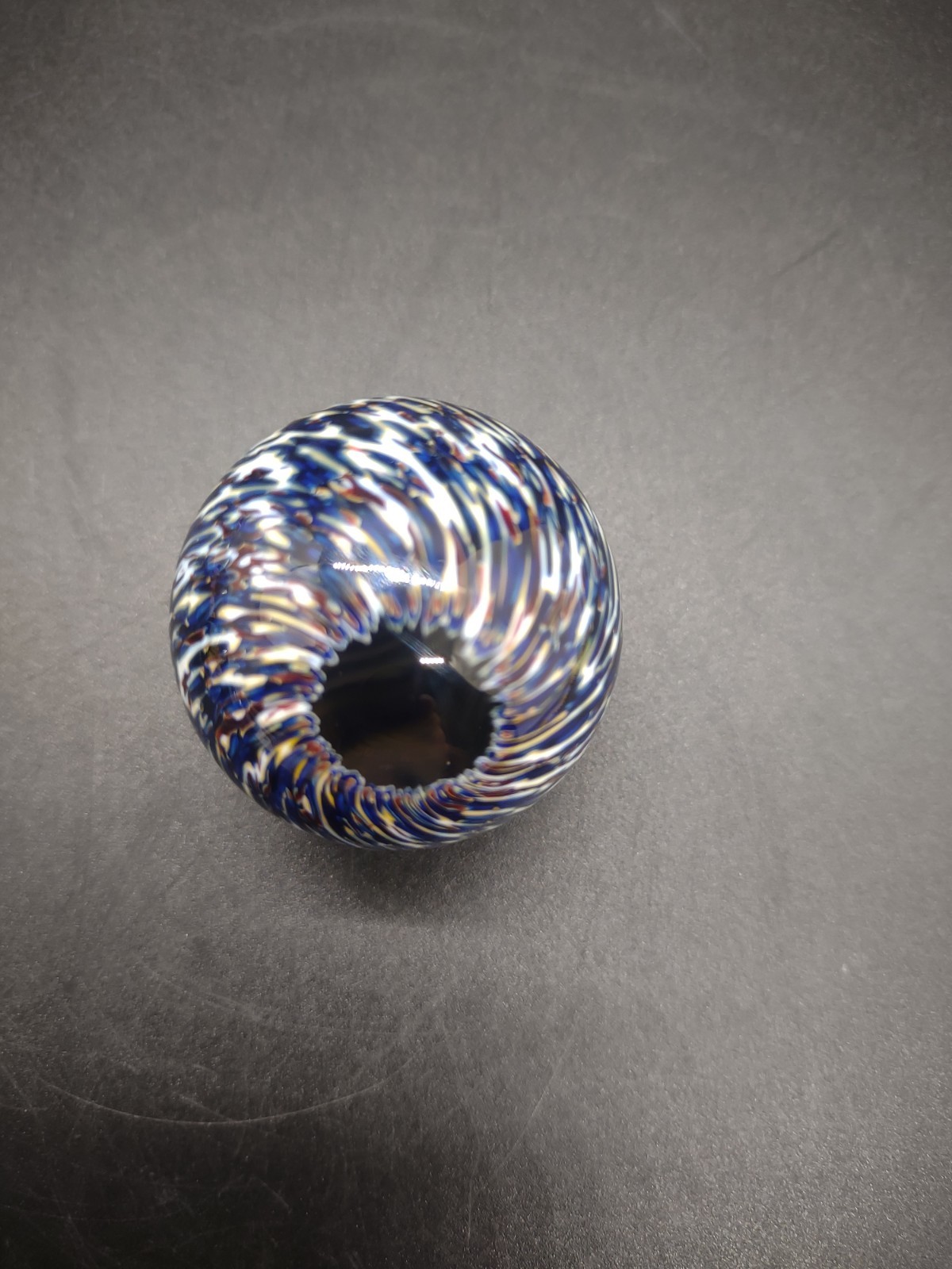 Hand Blown Art Glass Swirled Eye Marble Blue Swirl 1.5