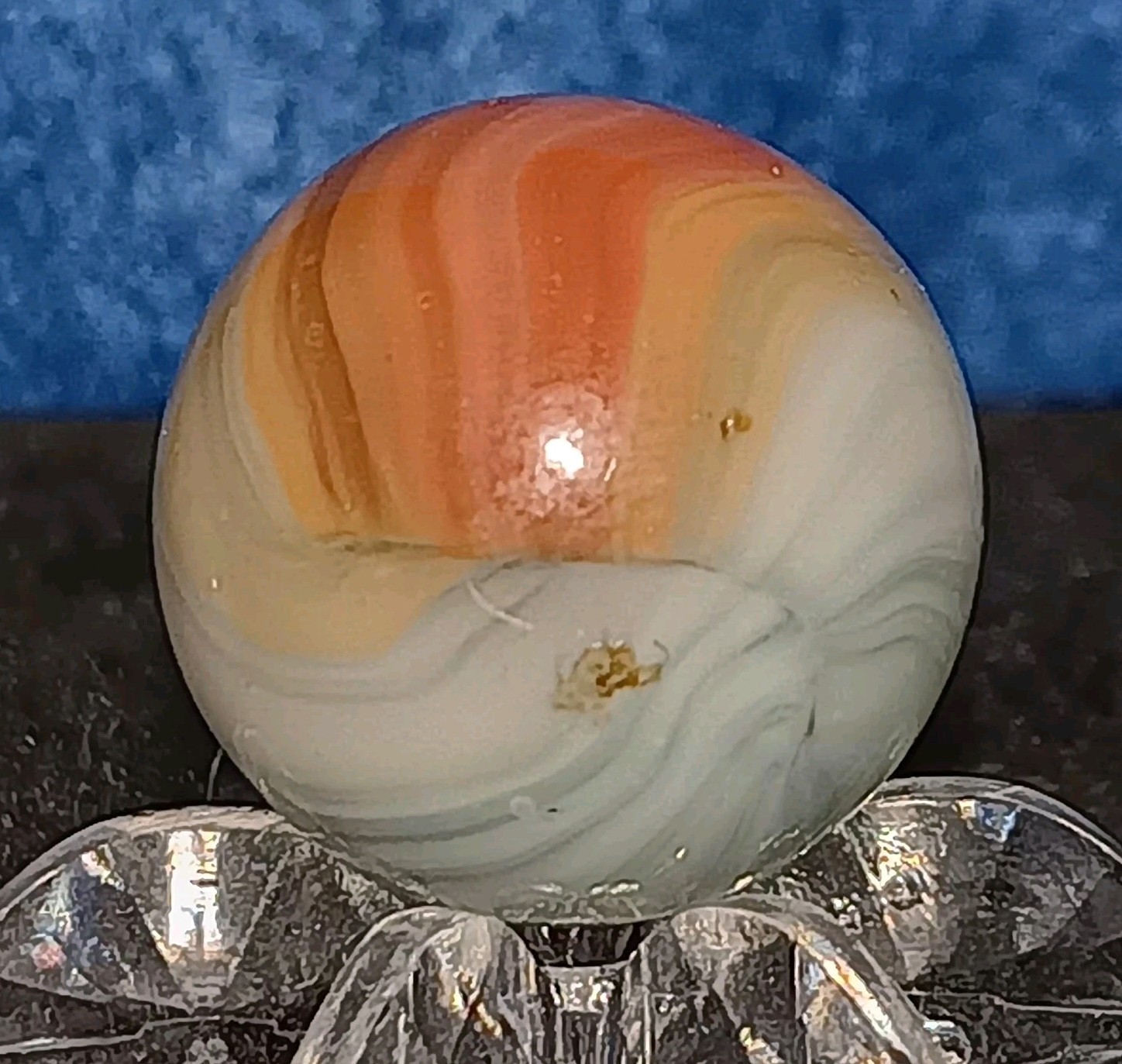 Vintage Marbles Vitro Agate Marble. Mint. 4 Phantom Conqueror Patch. Uv Active