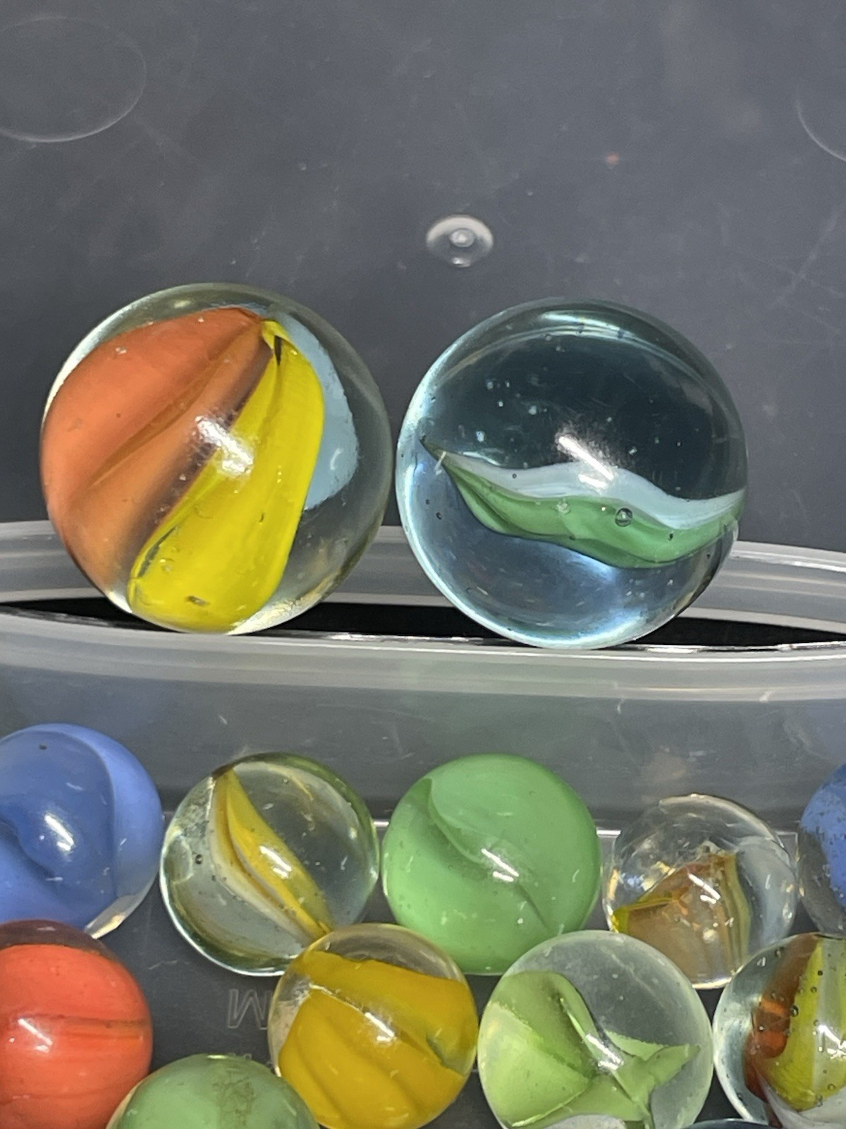 60+ Vintage Marbles Lot Cat’s Eye Swirls Shooter, Glass Marbles