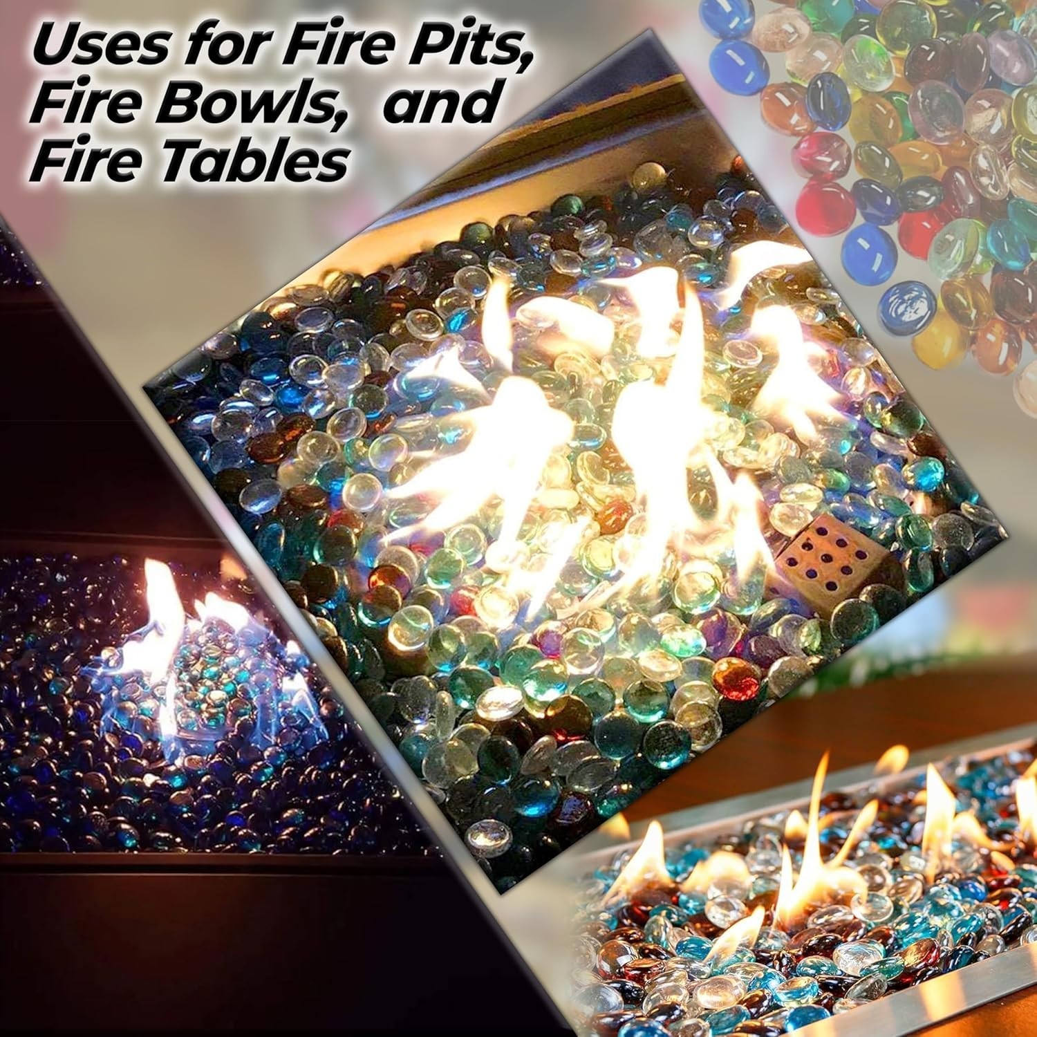 Sparkling Glass Beads 2LB Bag – Vase Filler & Mancala Stones