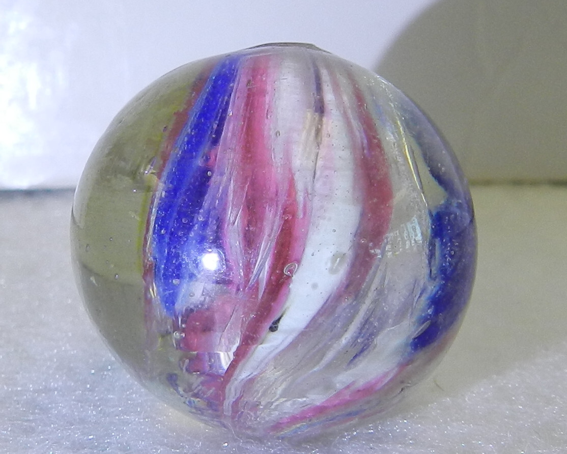 #18722m Interesting Shrunken Onionskin Vintage German Handmade Shooter Marble