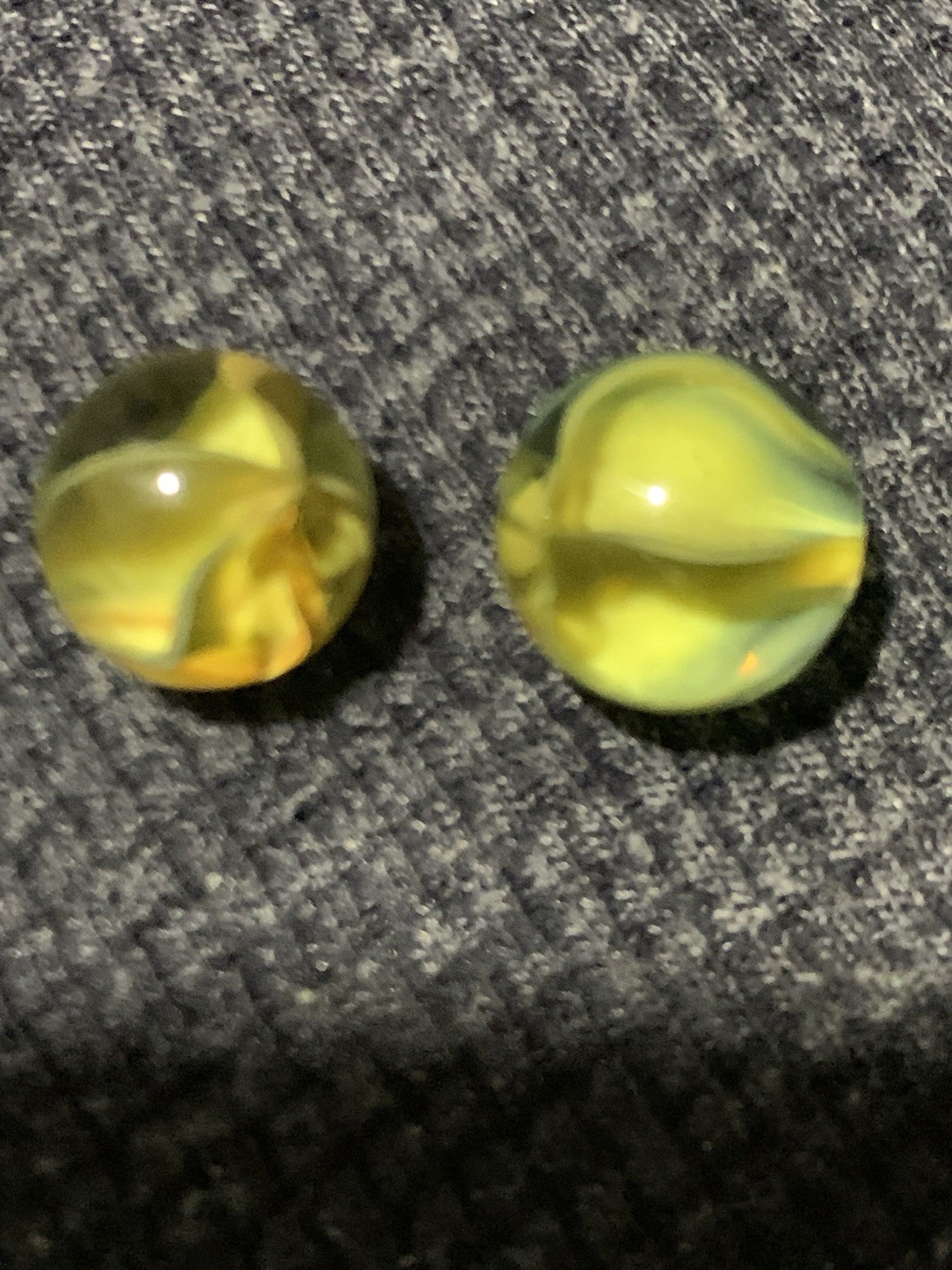 2 HTF Blended 3 Color Pewe Cateye Marbles Mint Condition