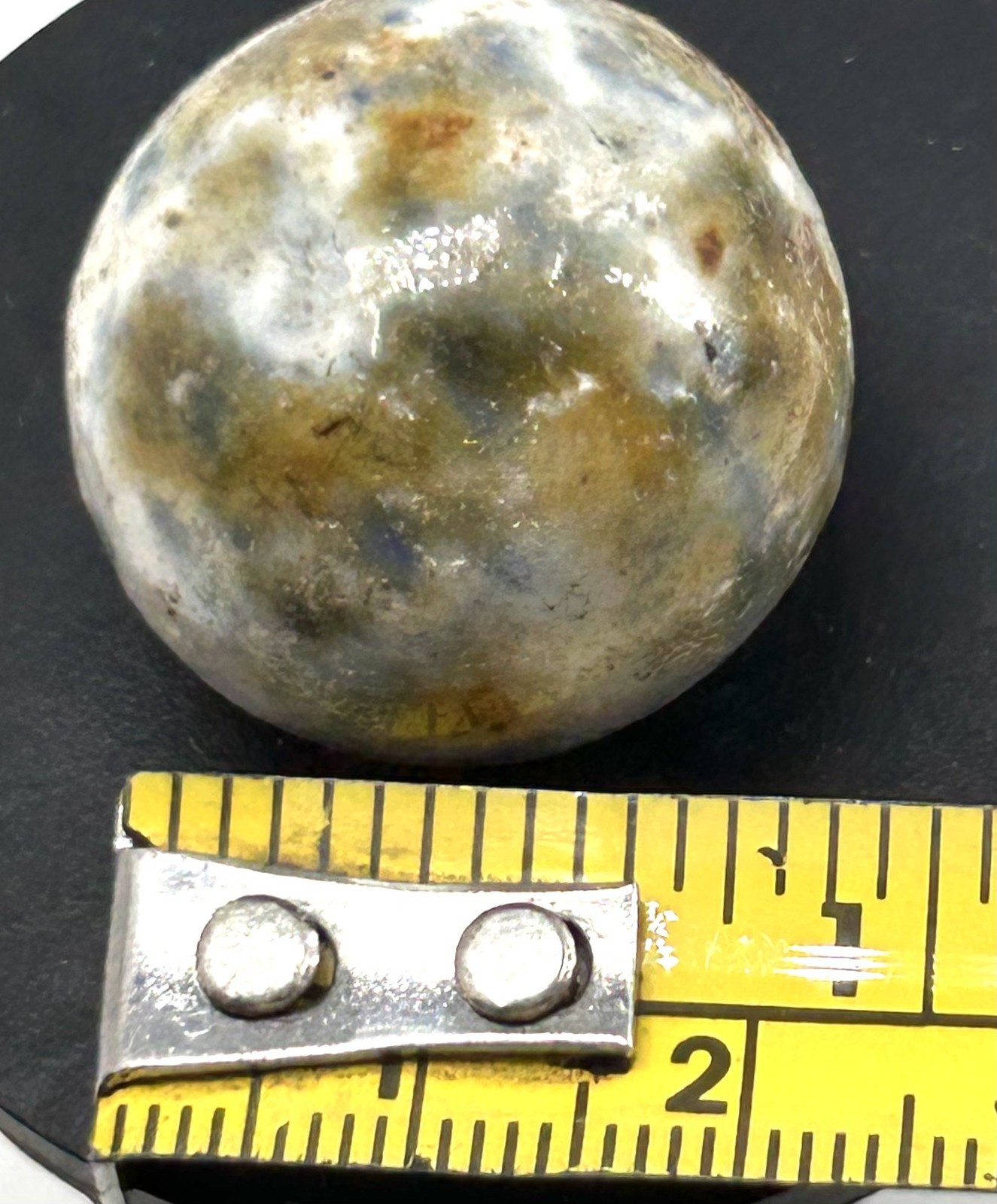 Antique Bennington Glazed Clay Marble Multi Color – Nice Condition