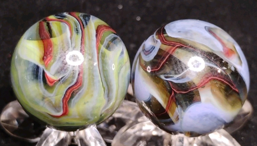 .75″-.72″ JABO MARBLES LOT🔥”JOKER RAINBOW 2″ GLASS SWIRL TOYS MINT-