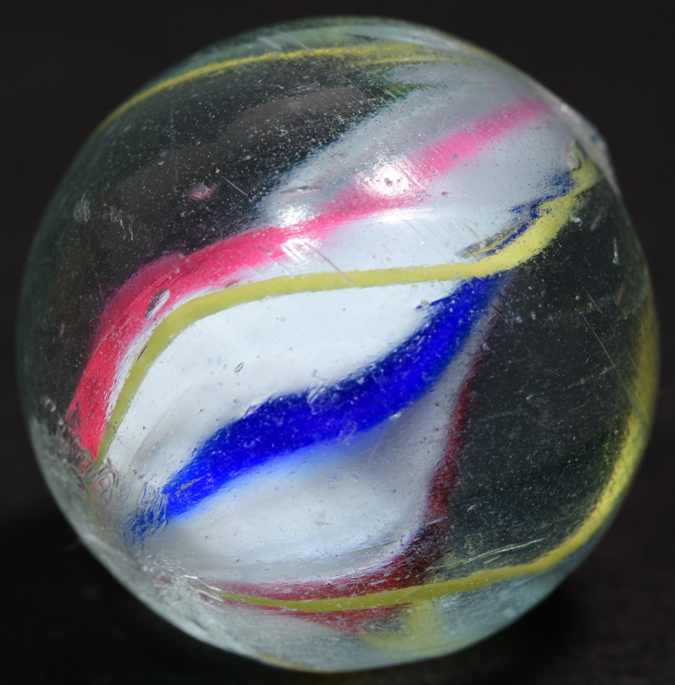 Solid Core German Handmade Antique Marble Pink, Green and Blue 18mm 11/16”