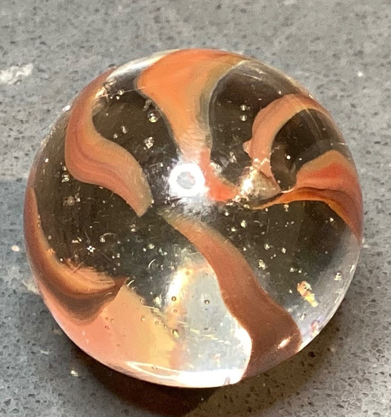 Marble Vitro Cats eye Caged 6 finger? Shooter NM+ 0.91”
