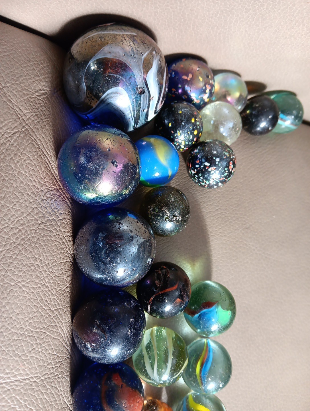 Lot Of 30 Marbles Medium Size Steelie Milky Way Cats Eyes Confetti Ribbon