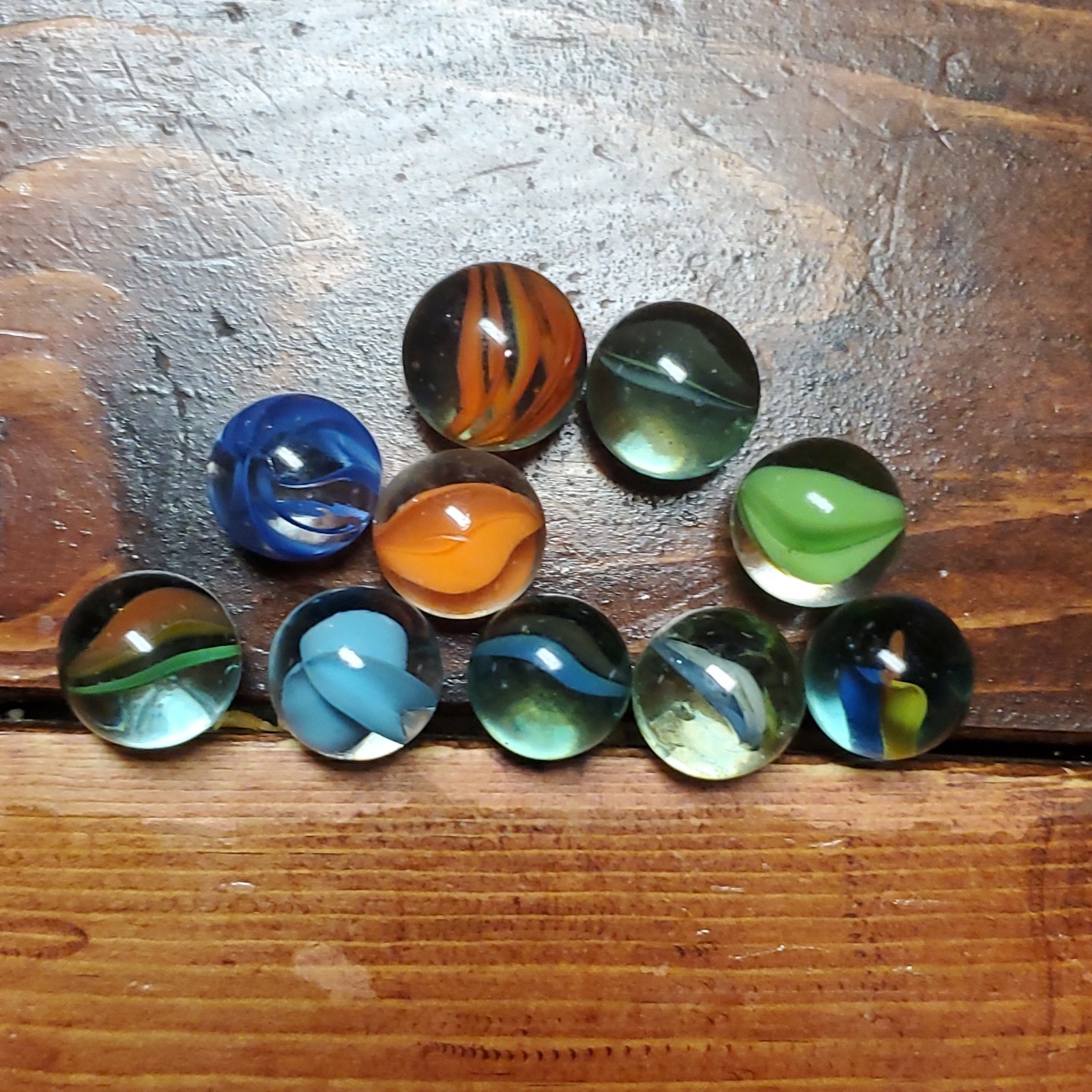 Cat’s Eye Glass Toy Marbles Set of 10 Machine Made for Ages 4-7, 8-11 Years