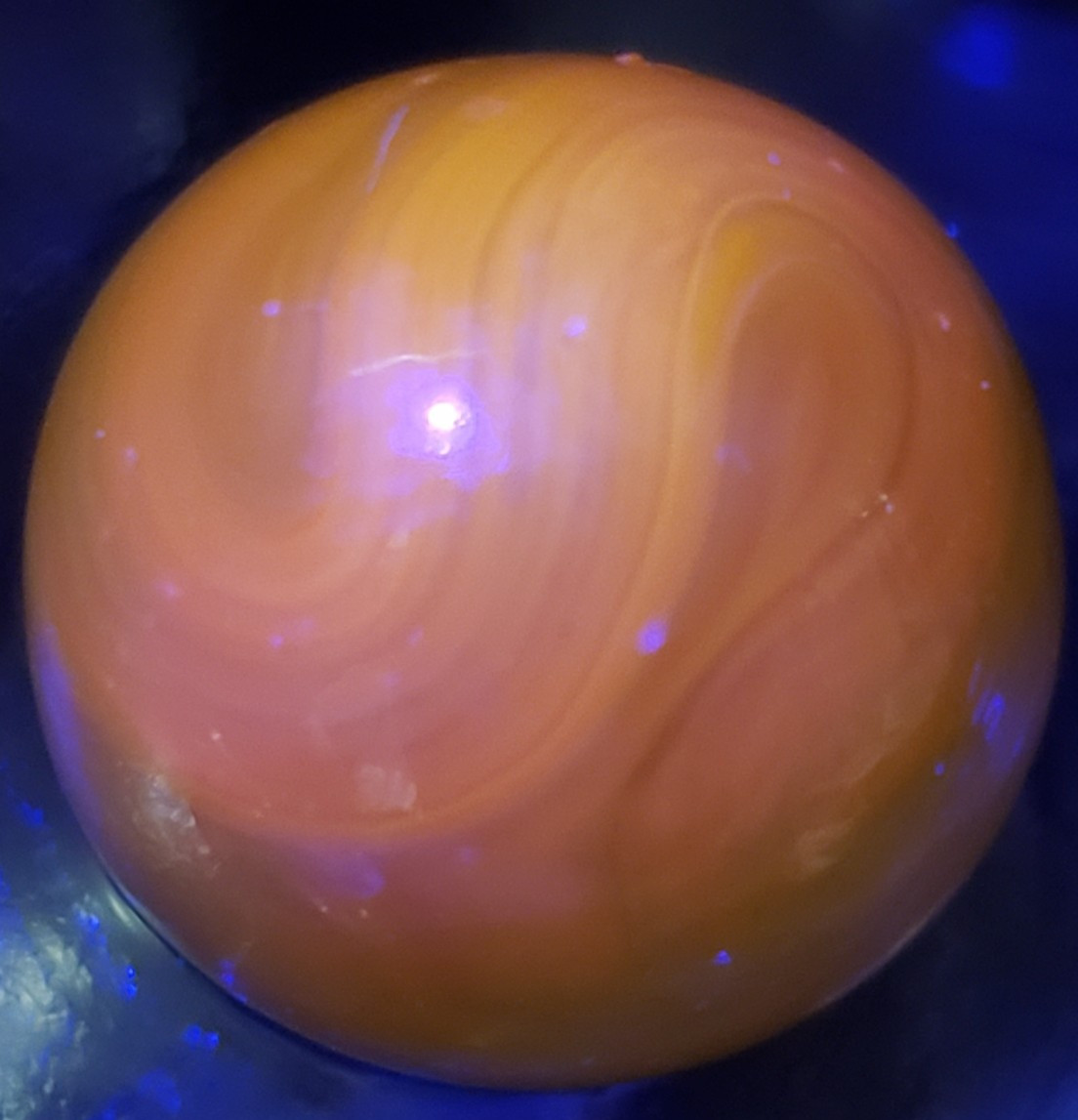 HTF Akro Agate ELECTRIC CADMIUM YELLOW LEMONADE UV MARBLE WET MNT SZ 19/32