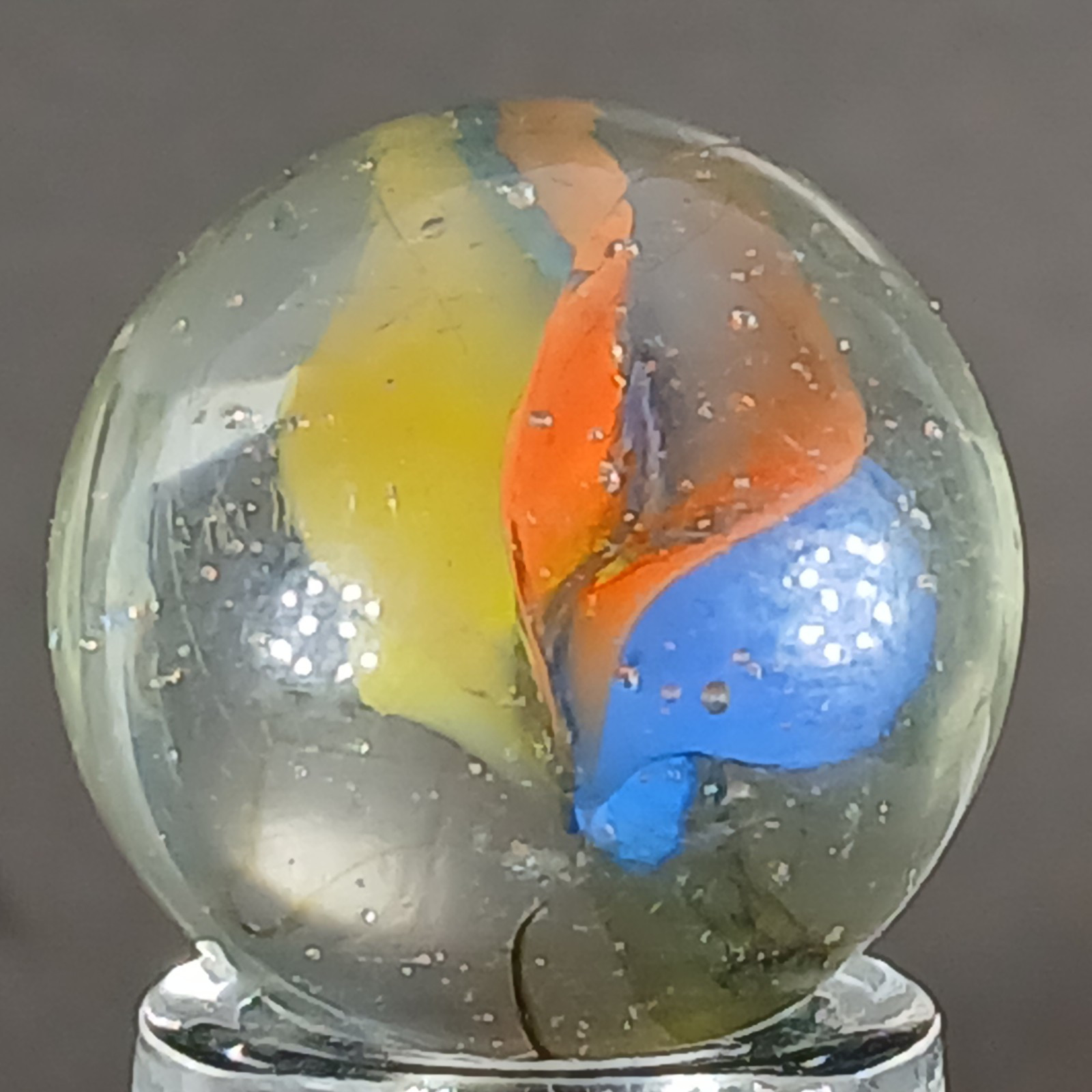 Vintage Tri-Color Hybrid Cat’s Eye Marble .59 Inches Near-Mint Condition