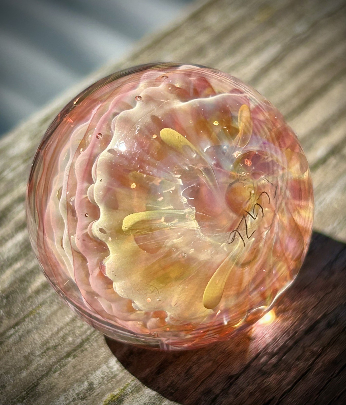 Contemporary Art Glass Marble 1.25″ Fumed Borosilicate MIB Handmade Boro Boyle