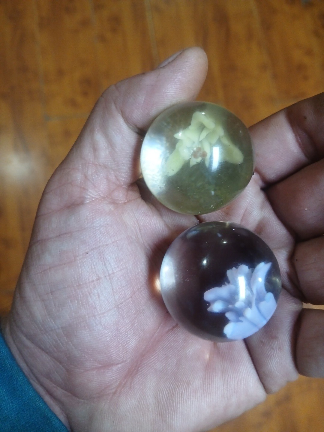Purple And Yellow Flower Implosio. Marbles