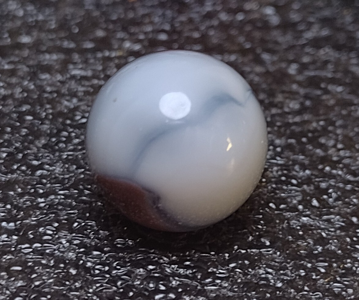 Dark Amethyst Purple Opaque Early VITRO Conqueror Patch Vintage Marbles NM+ .60″