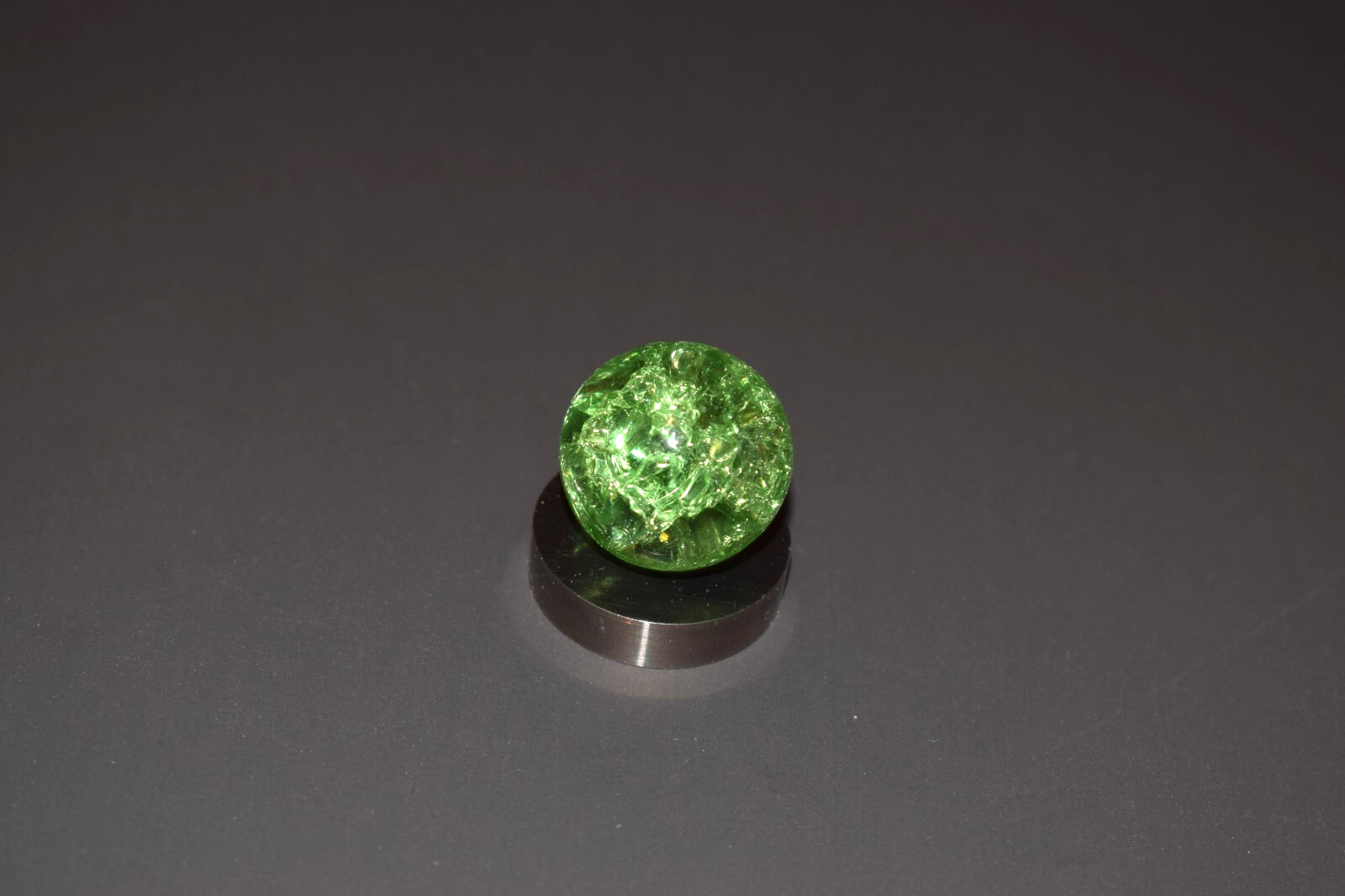 Vitro Emerald 🟢Green💎Jeweled Crackle Glass Toy Marble, Shooter Size .875″=7/8