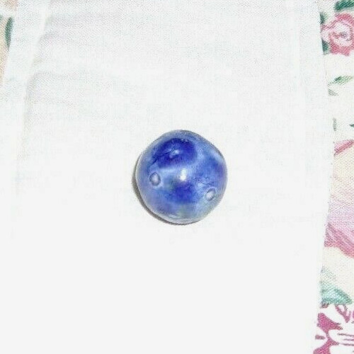 VINTAGE BENNINGTON BLUE POTTERY CLAY MARBLE NICE 3/4″ ESTATE ORIG EARLY 1900s