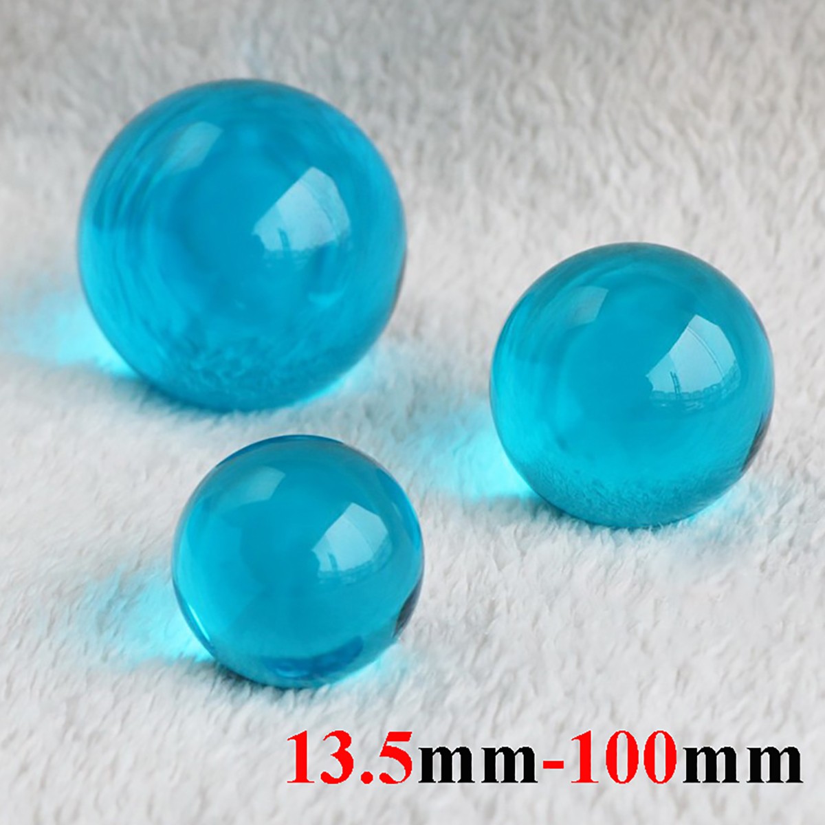 13.5-100mm Lake Blue Crystal Glass Ball Glass Beads Marbles Kids Toy Game Decor