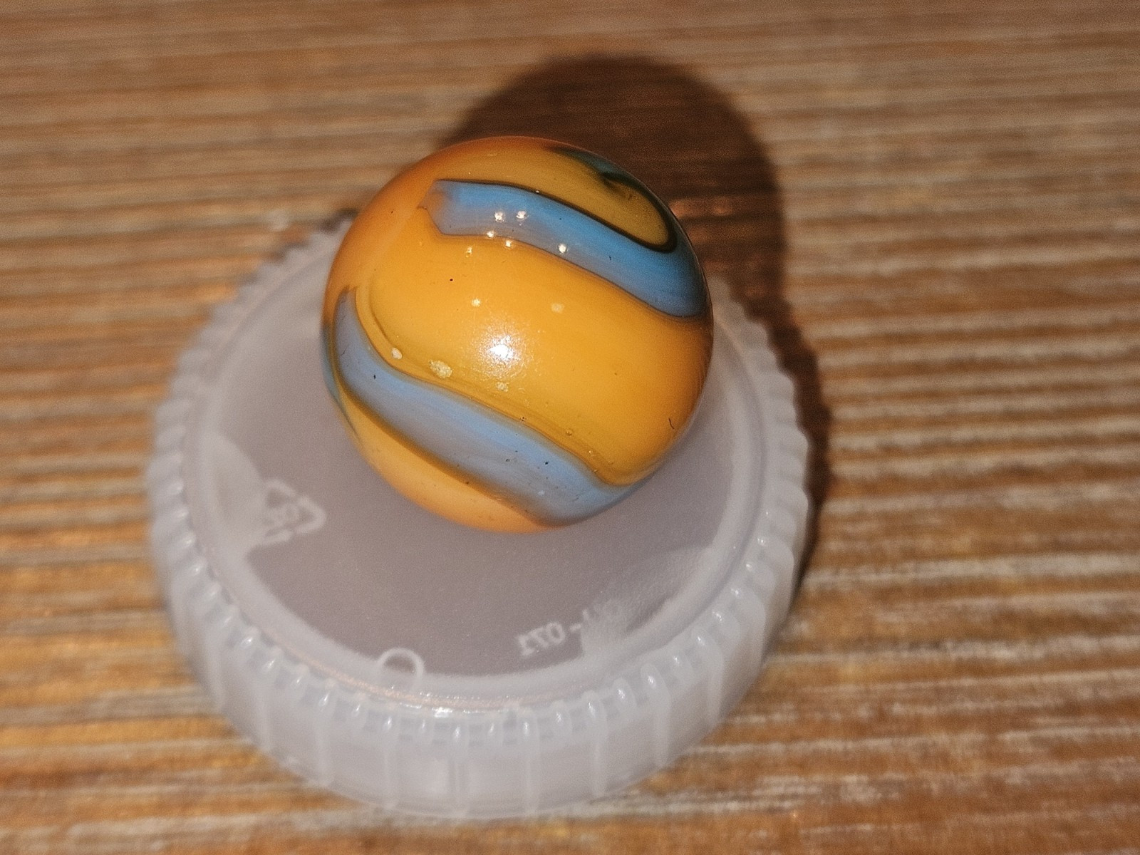 Unique Maui Fish Hook Swirl Orange and Blue Marble