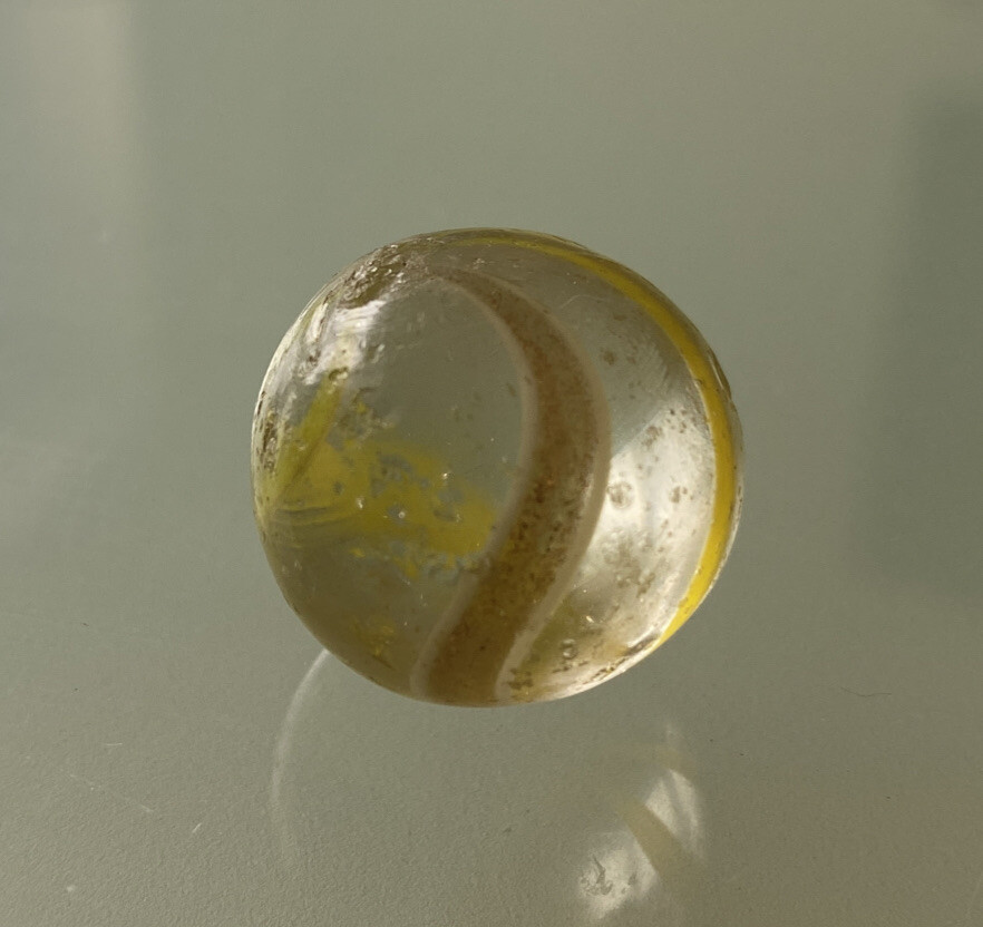 Banded Lutz Marble Yellow Banded Lutz Marble Vintage Marbles 20 mm