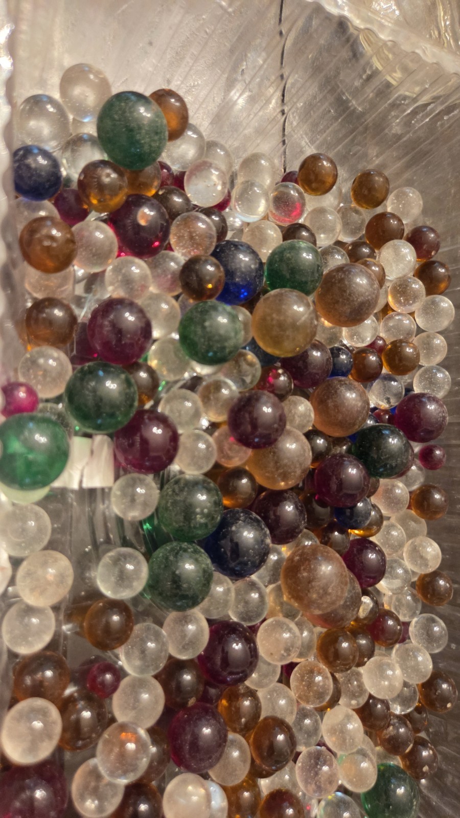 2 lbs Of Vintage Marbles In Atlas Jar Mixed Size & Color
