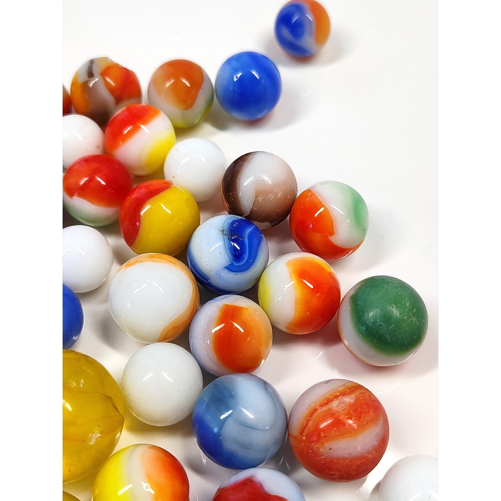 Vintage LOT 215+ Estate Marbles CLAY GLASS METAL Swirl Cats Eye Shooters
