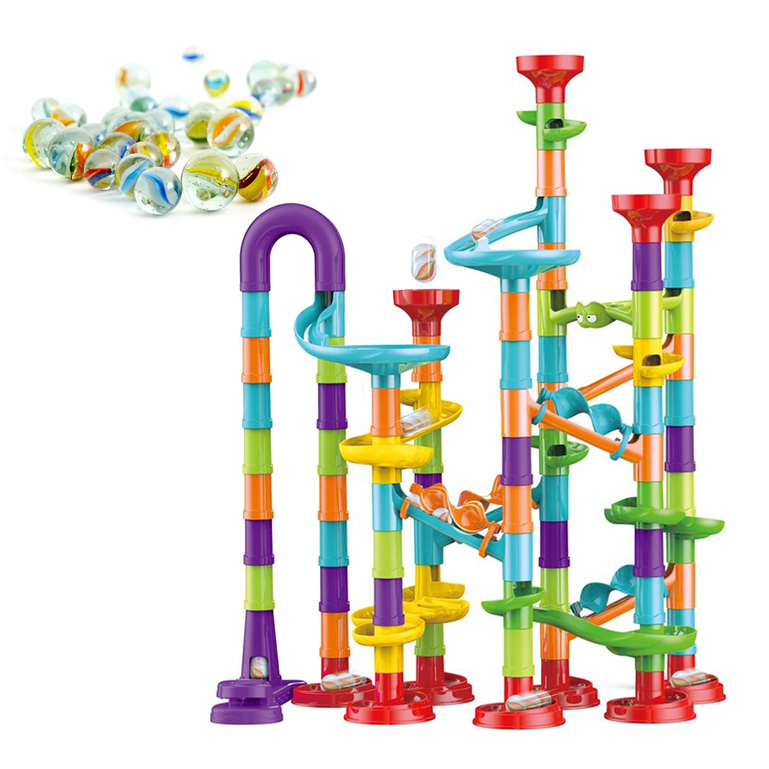 Marble Run for Kids Ages 4-8 – Maze Game DIY Educational Playset White