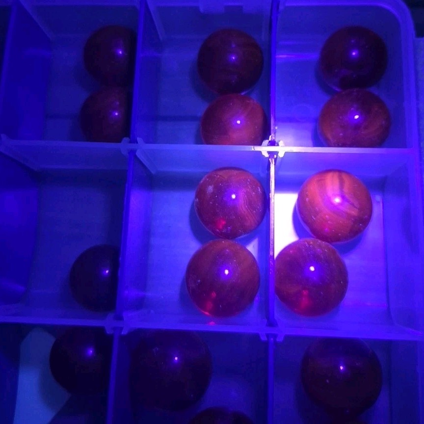 Rare Cadmium UV Glow Marble Vtg Lot 23pc Red Shooters Aggies Ruby Cherry Swirl