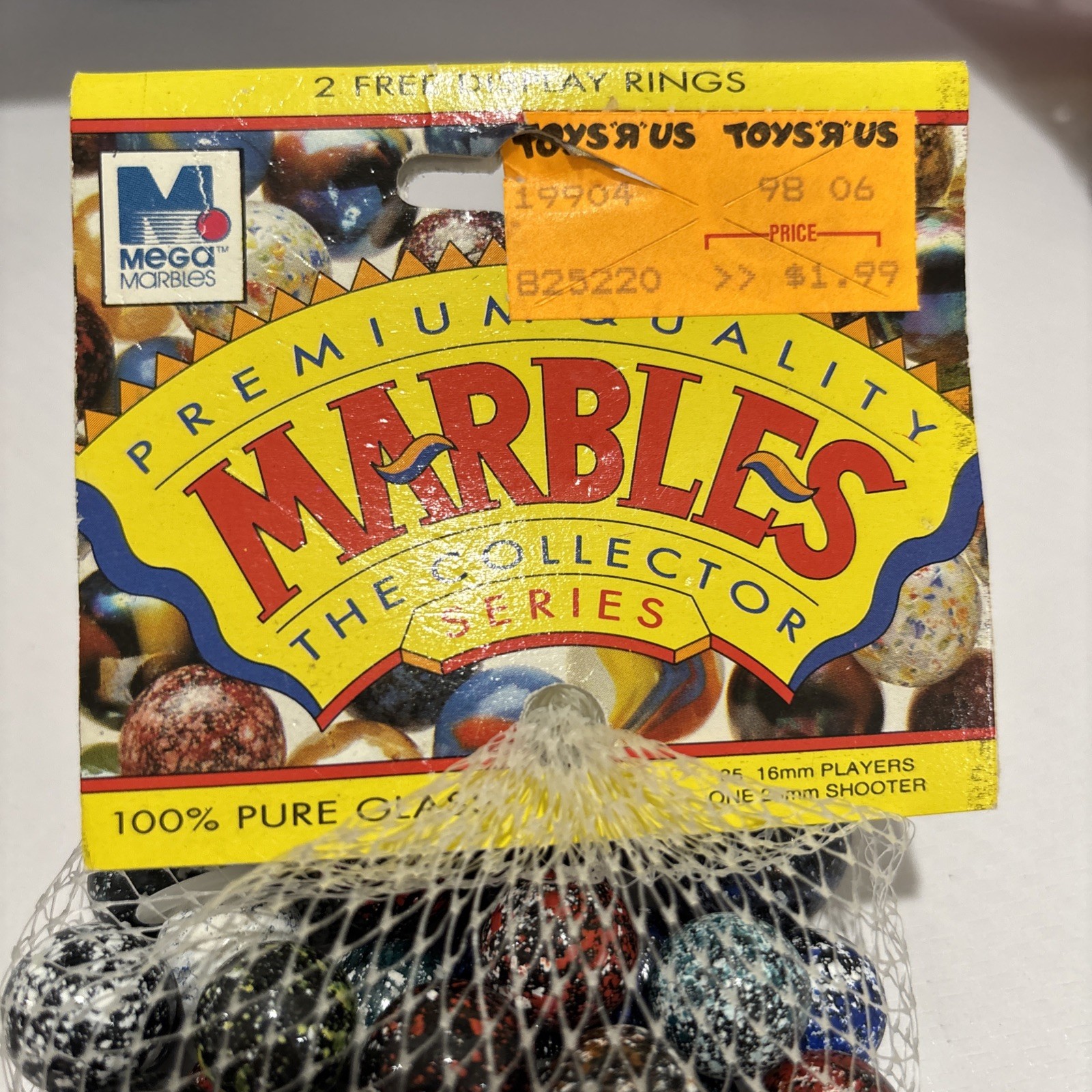 “GALAXIES” VACOR MEGA MARBLES Vintage 1990s Net Bag 35 16mm/1 25mm Shooter