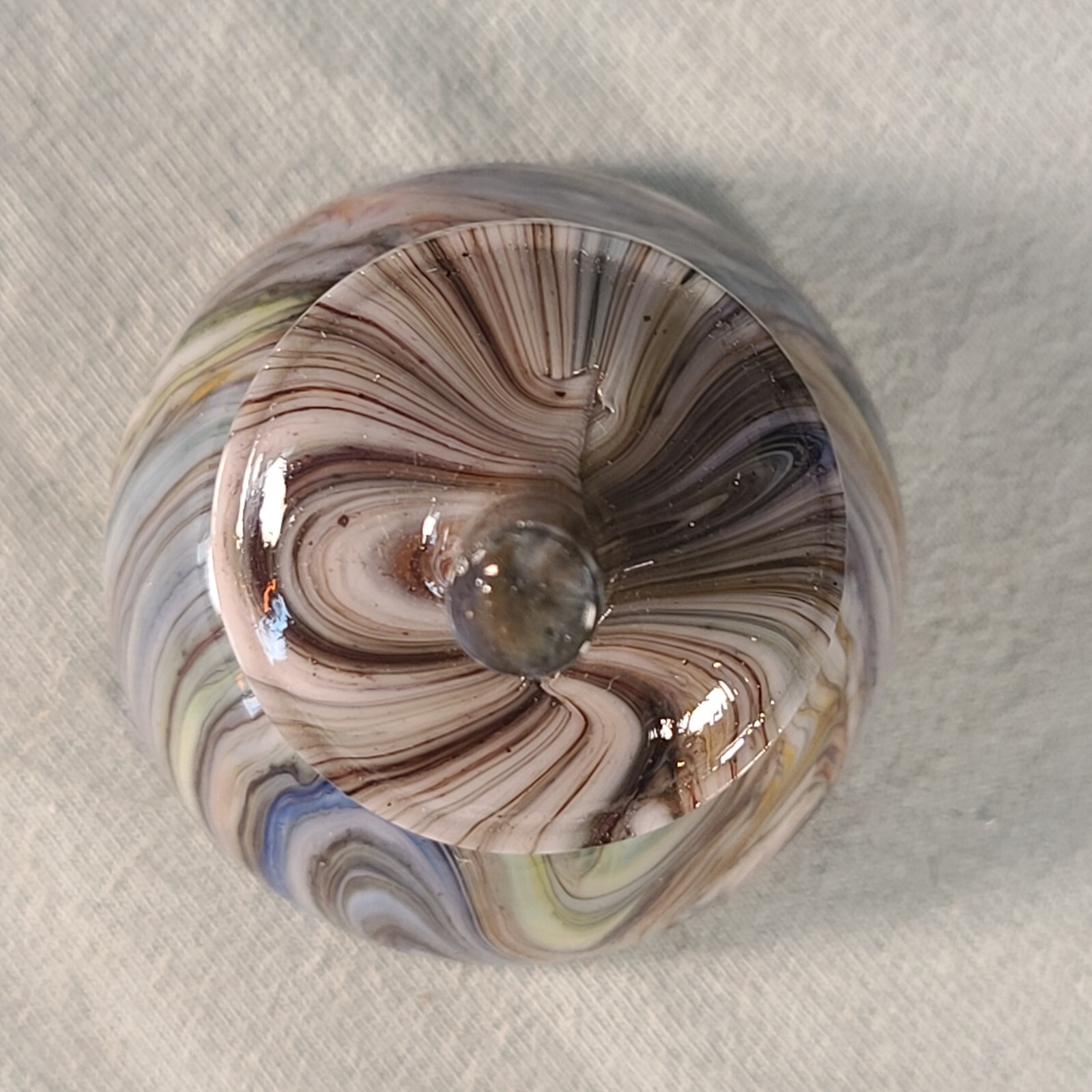 ANDY DAVIS, Glass Art Spinning Top & Base, Jabo Joker Run (?), #360B