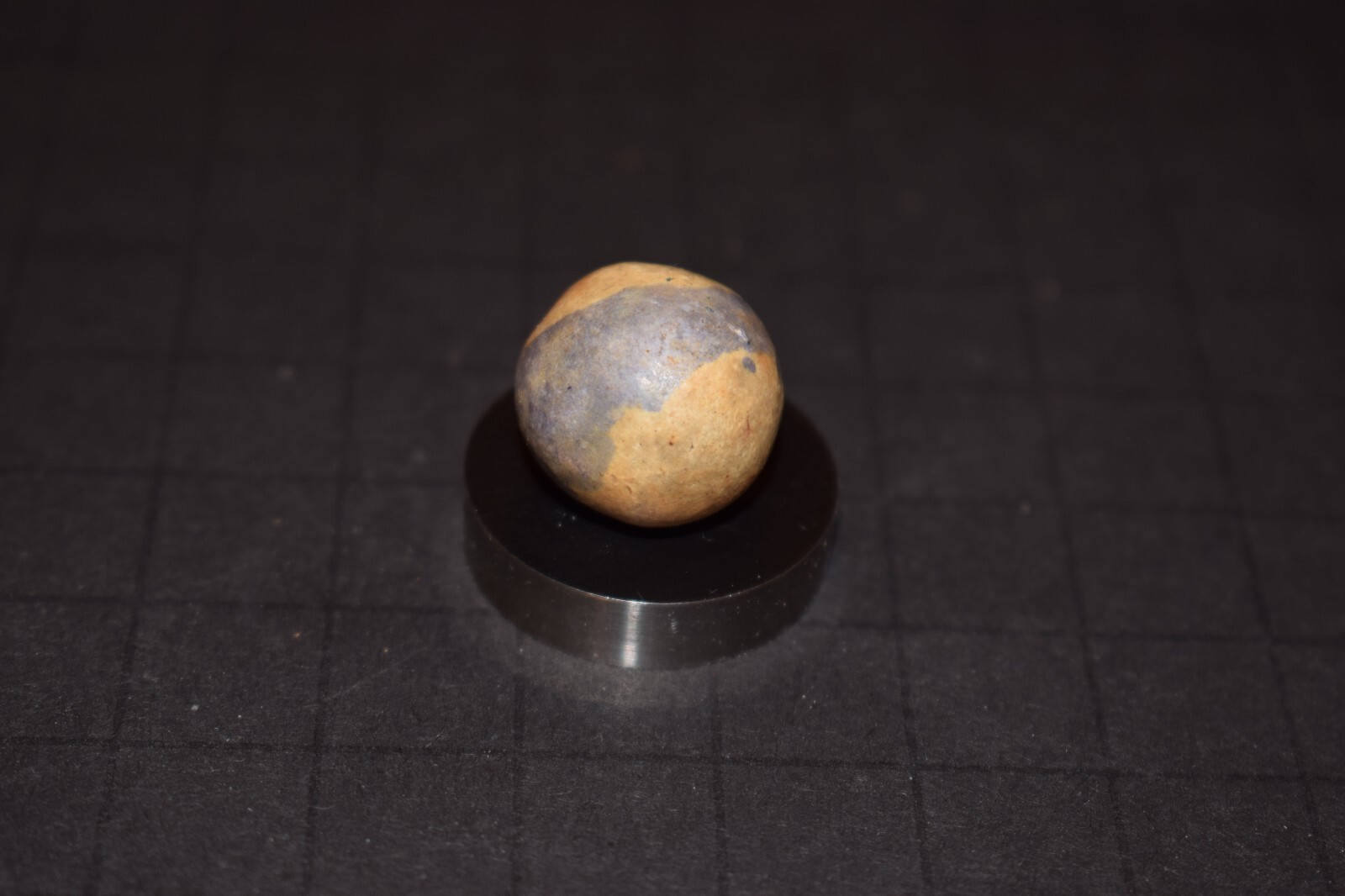 Antique Victorina Era 1800’s Purple Dyed Hard Clay Toy Marble Size .703″=45/64″