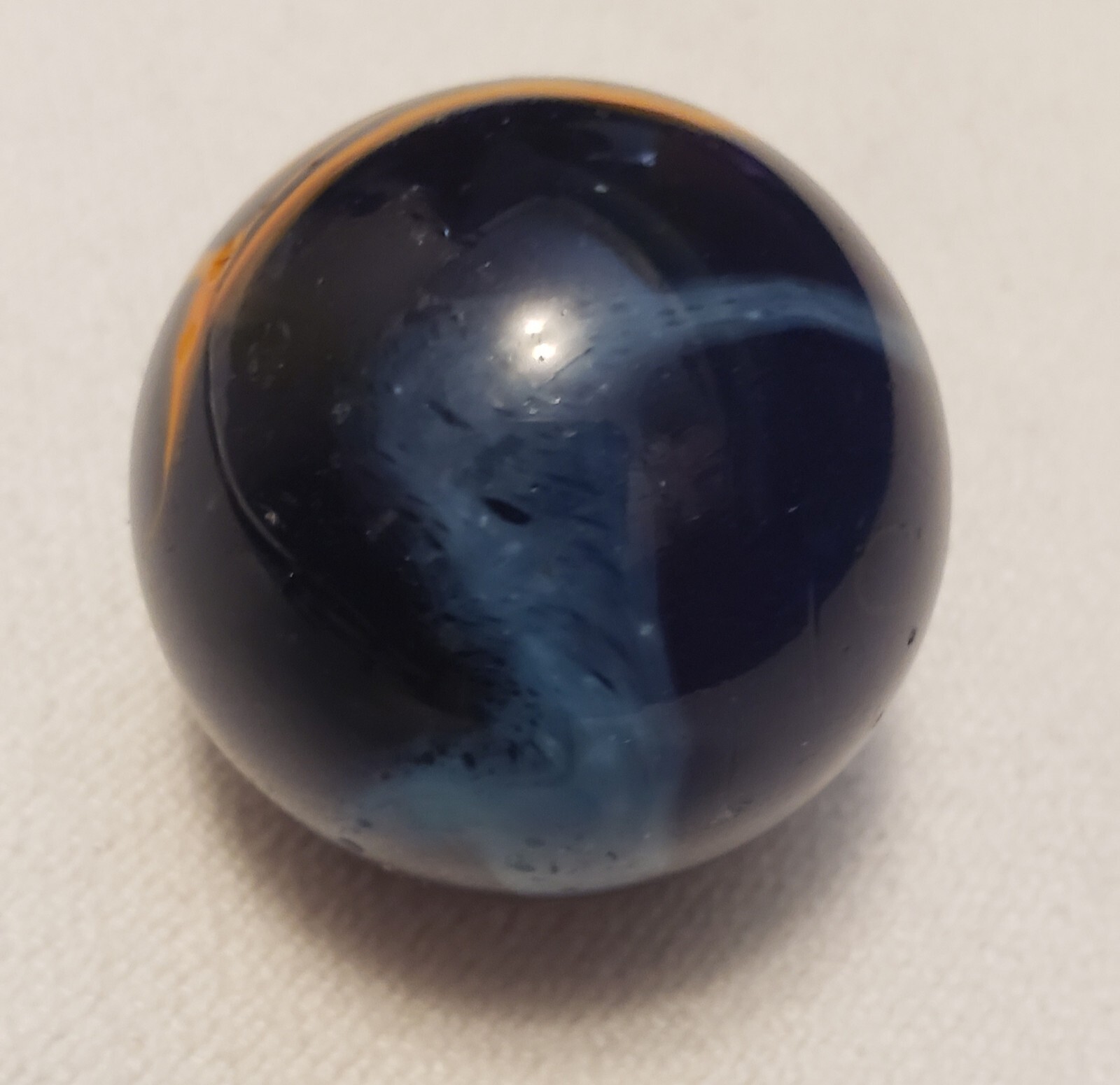 ☆☆☆PRICE DROP☆☆☆ Antique Blue Orange Swirl Glass Pontil Victorian Glass Guinea