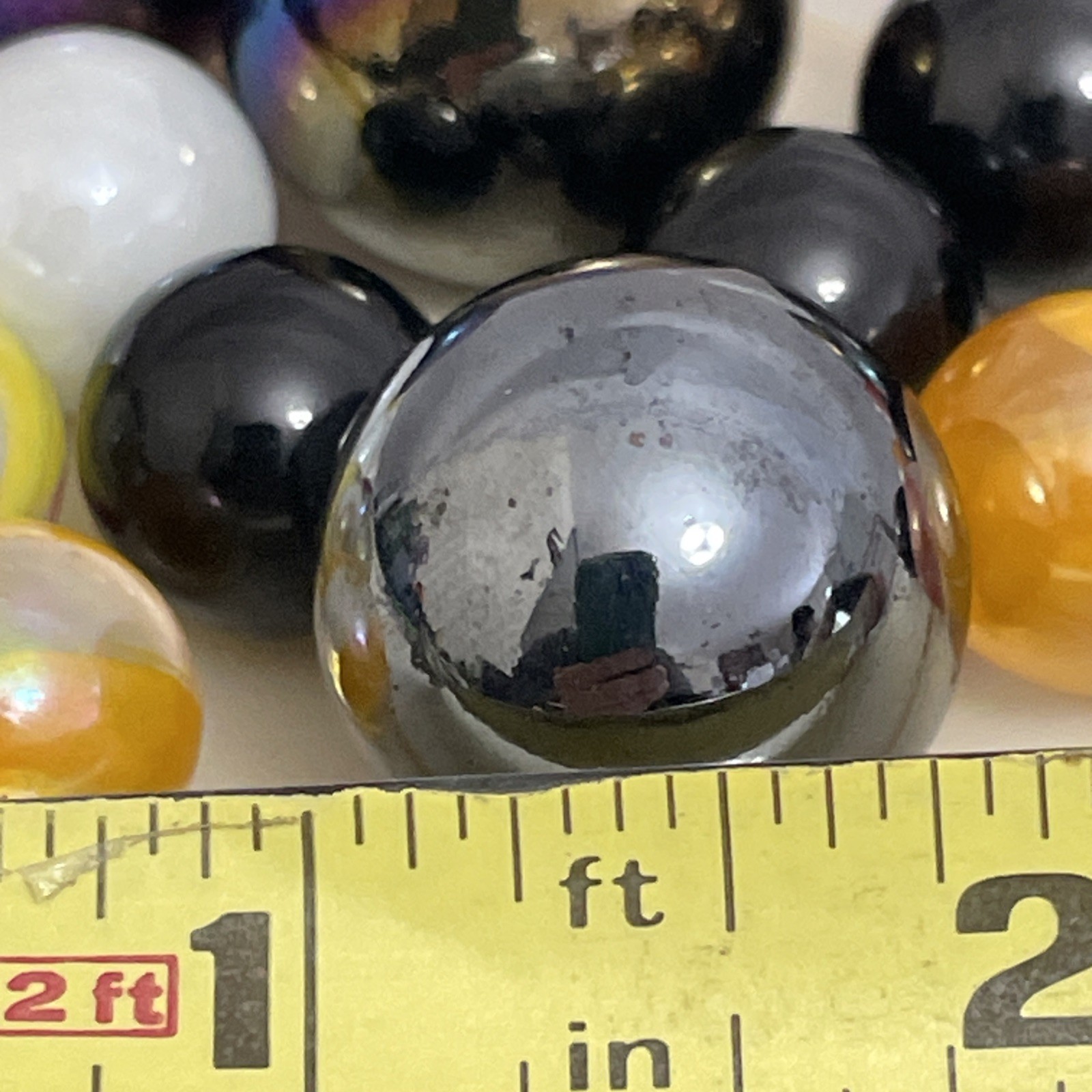 Vintage Estate Glass Marbles Lot – Iridescent, Cat’s Eye, + Other 45Pc