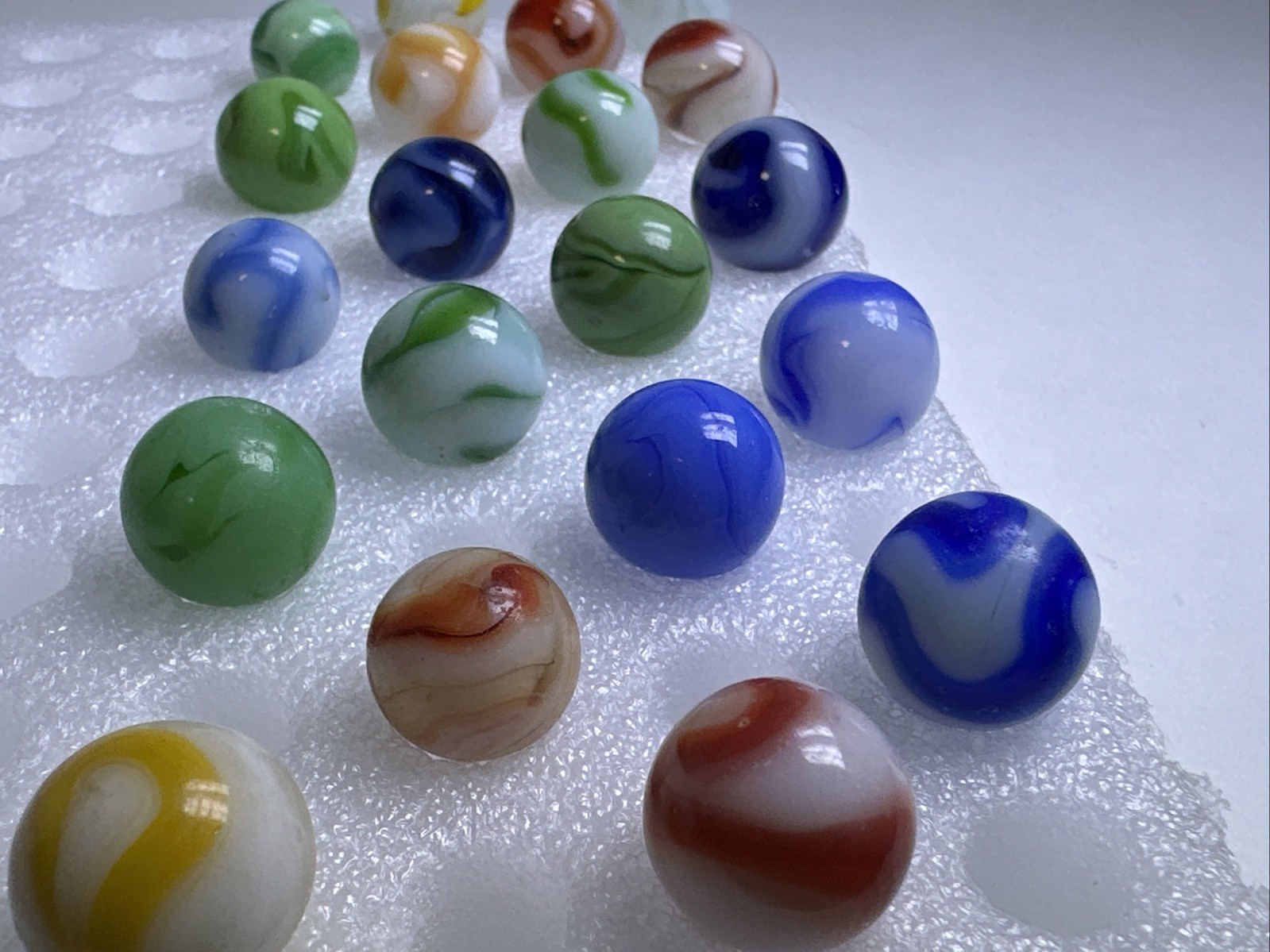 360 Lot Of 20 Vintage Alley Agate Swirl Marbles!