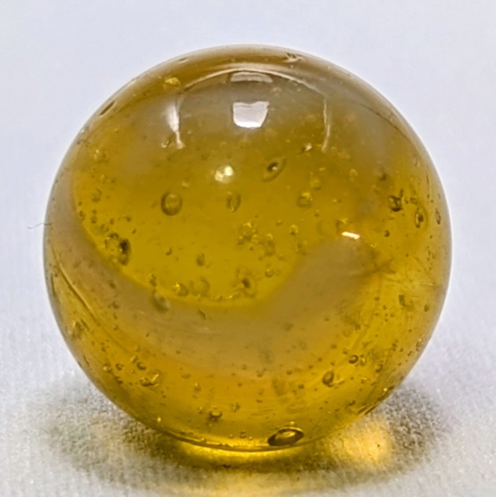 Peltier Glass Company Amber Slag Marble 5/8 Mint