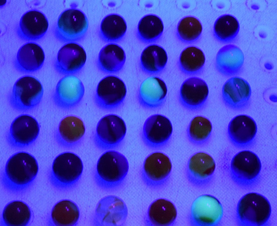VITRO AGATE MARBLES ARKO 36PC MIXED LOT GLASS SOME UV REACTIVE GLOW BLACK LIGHT
