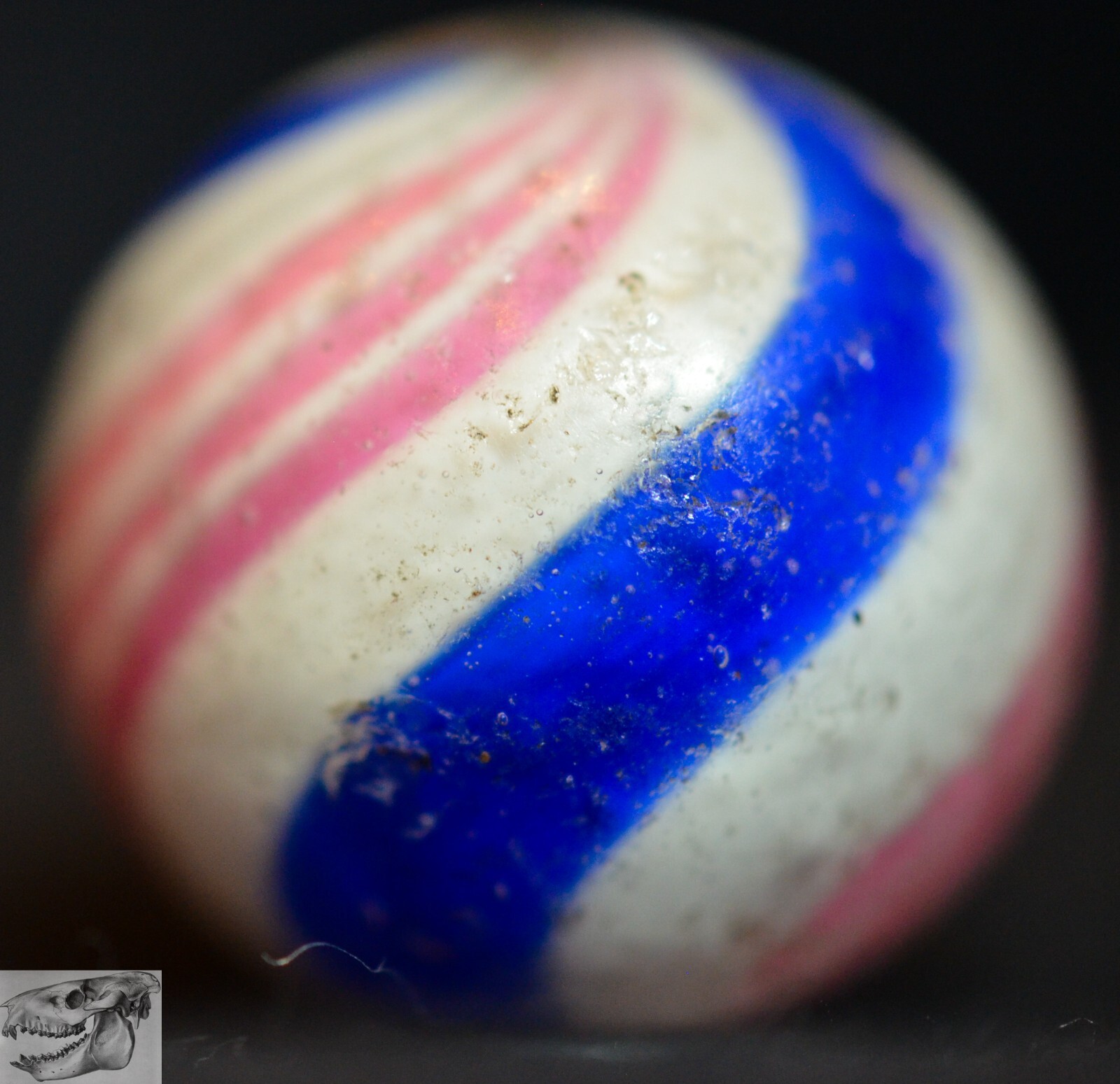 Handmade Peppermint Swirl Marble, 3/4 in, Near Mint-, Germany, 1860-1920, S1025