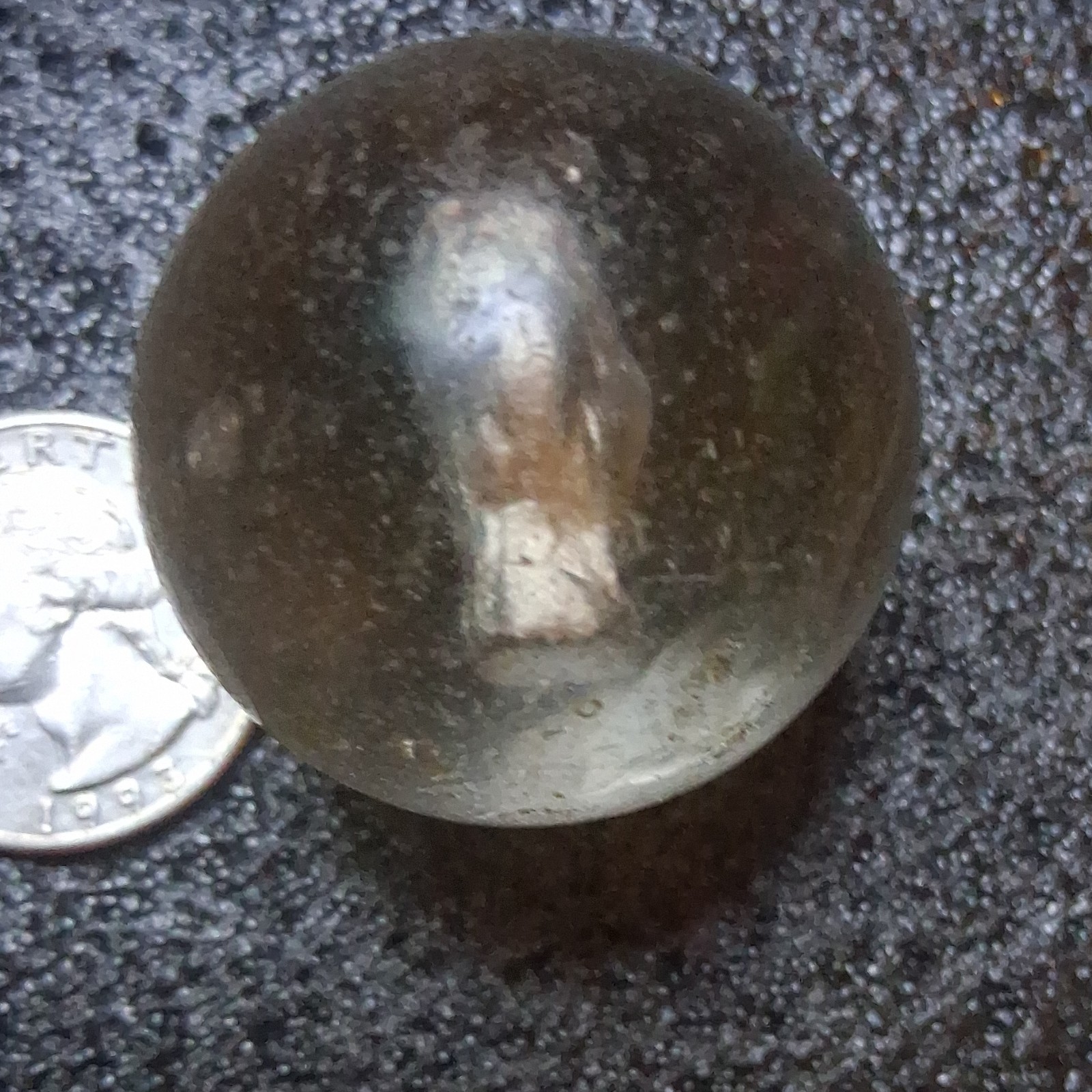Antique German Handmade Sulphide Glass Shooter Marble – Standing Dog 1.5″