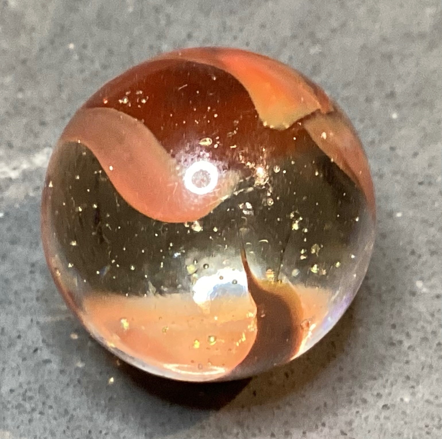 Marble Vitro Cats eye Caged 6 finger? Shooter NM+ 0.91”