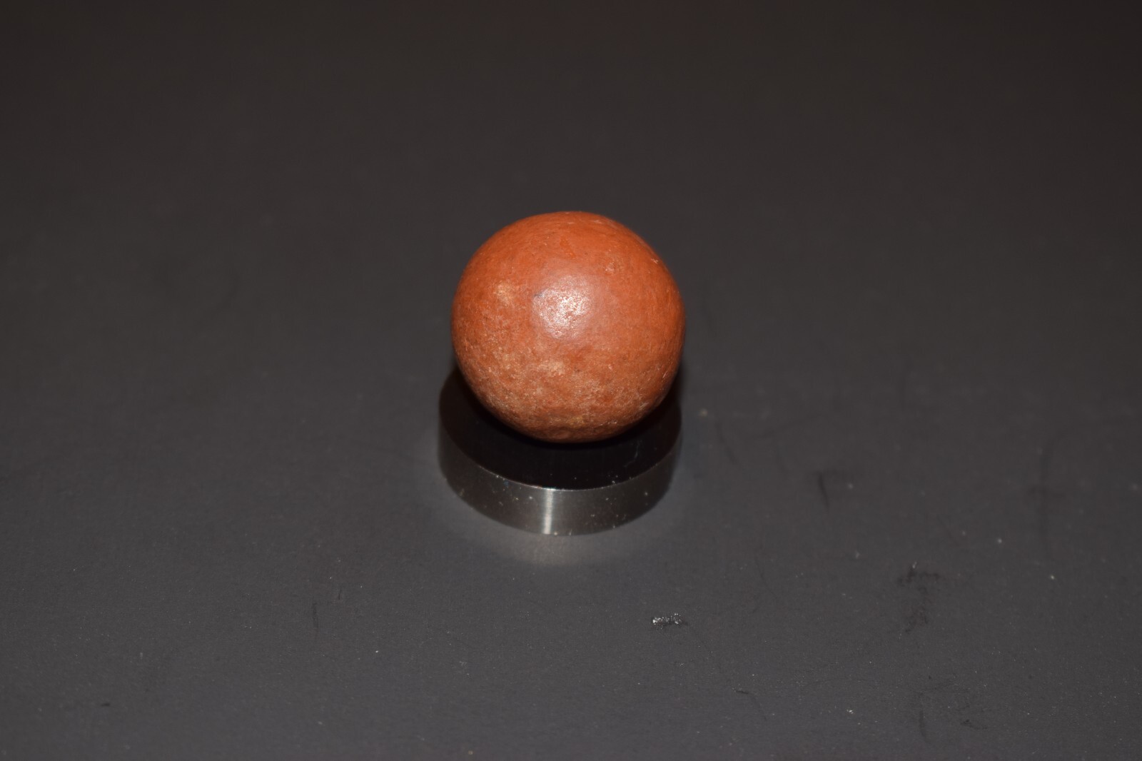 ⭐Antique Handmade, Fired Glazed 🚩BRICK CLAY 🚩Toy Marble Shooter Size .953″