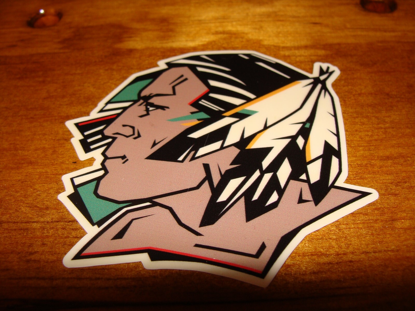 UND Fighting Sioux Wood Marble Board Game. Wahoo. Sorry. 2 to 4 player Hand Md