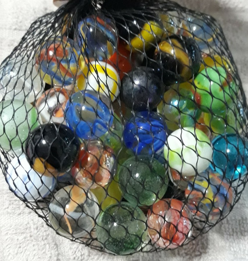 New (2025) in Bag 50 Traditional Marbles 49+1 Shooter 100% Glass Made In Mexico