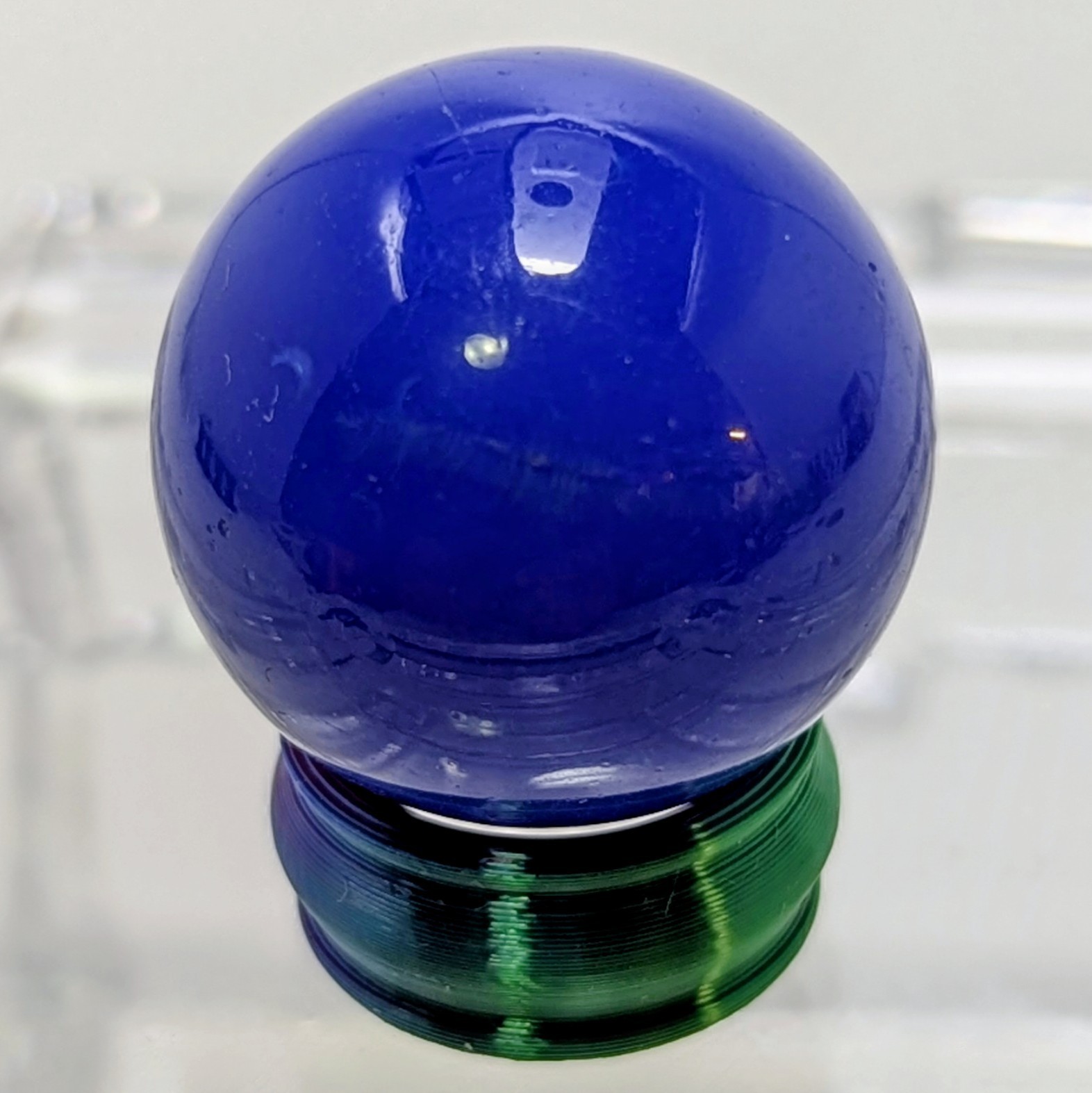 AKRO AGATE COMPANY Cobalt Blue Slag Glass Marble .87″ NEAR MINT