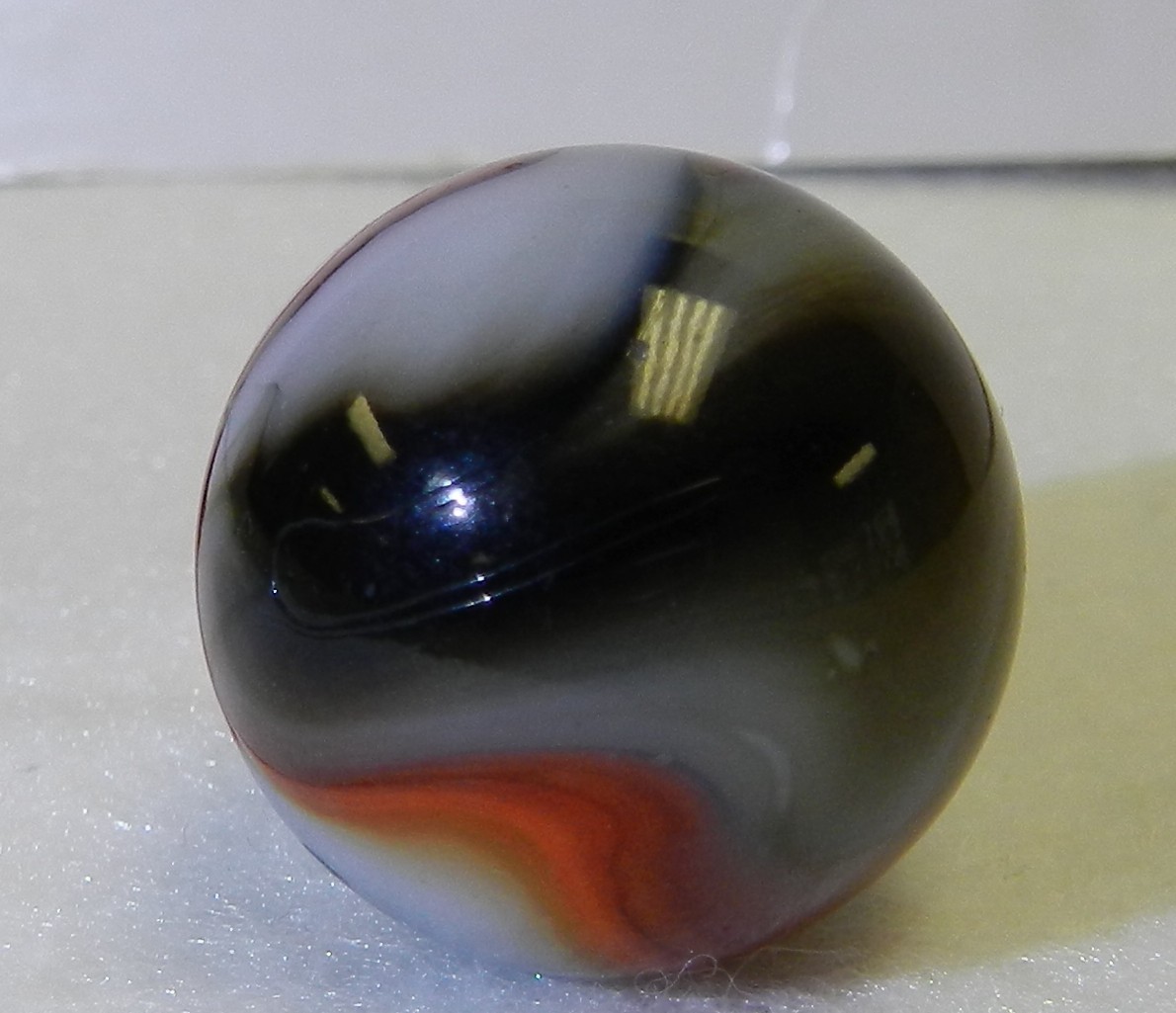 #20326m Huge .84 or 27/32 Vintage Peltier Glass NLR Rebel Shooter Marble *Mint*