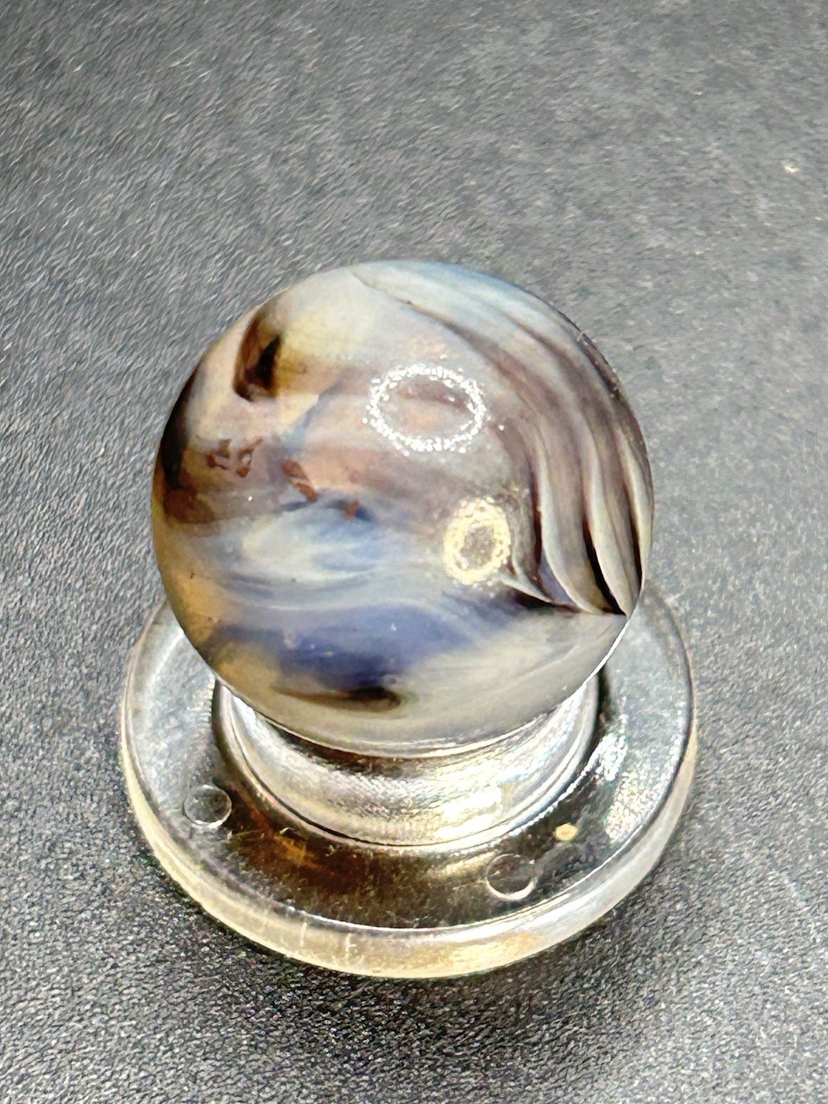Vintage Alley Agate Transparent Swirl Marble W/ Tips 0.591”