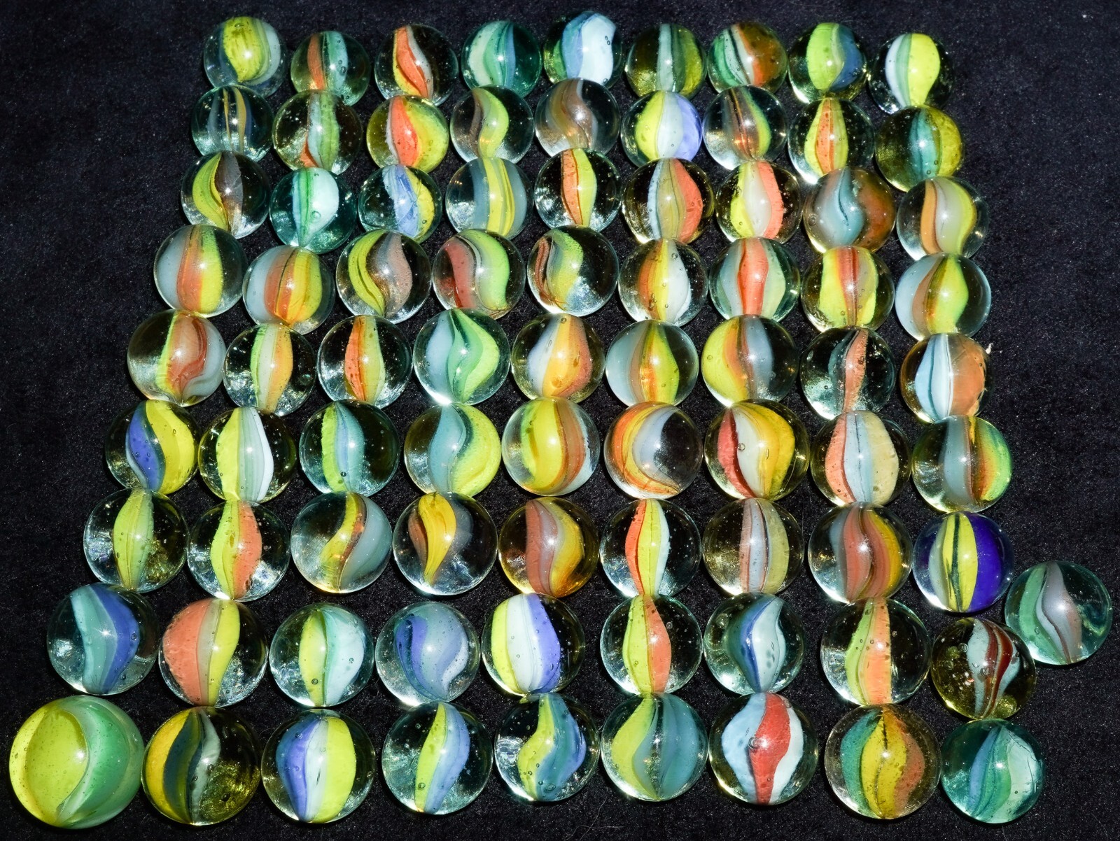 82- Vitro Agate Marble King 3 Color 6 Vein OUTSTANDING Cat’s Eyes Marbles