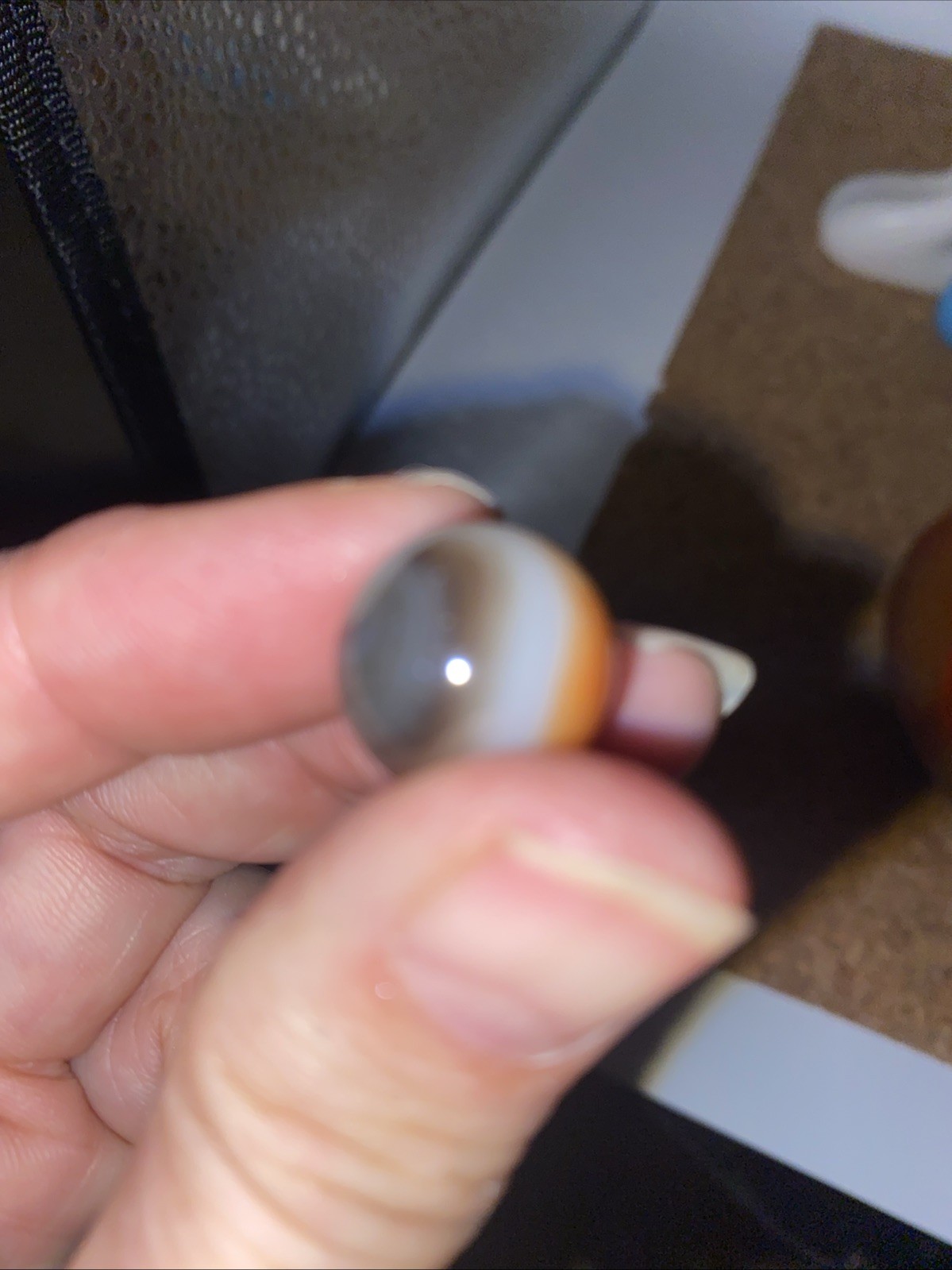 Lot Of 20 Vintage Vitro Agate Glass Marbles White Brown Orange