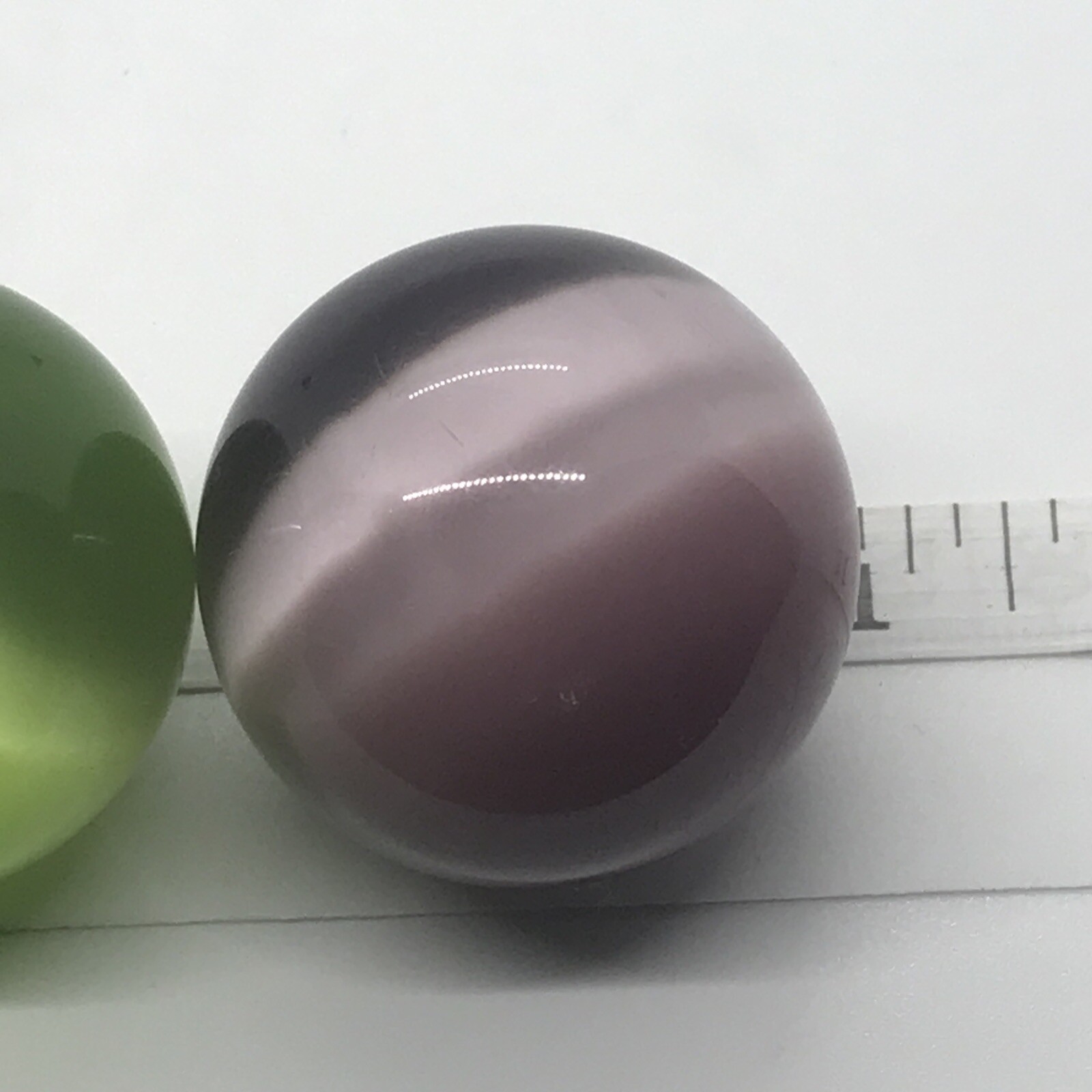 40mm Green Purple Blue Pink Nimbus Cat’s Eye Orb Fiber Optic Marble Lot Of 4